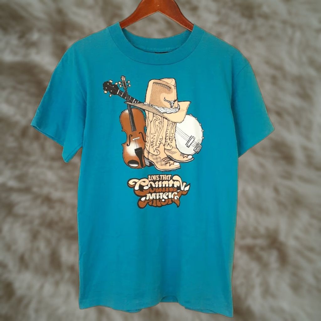 Vintage VINTAGE 90s Love That Country Music T Shirt S Blue Unisex Adults Short Sleeve Crew Neck USA Size US S / EU 44-46 / 1 - 1 Thumbnail