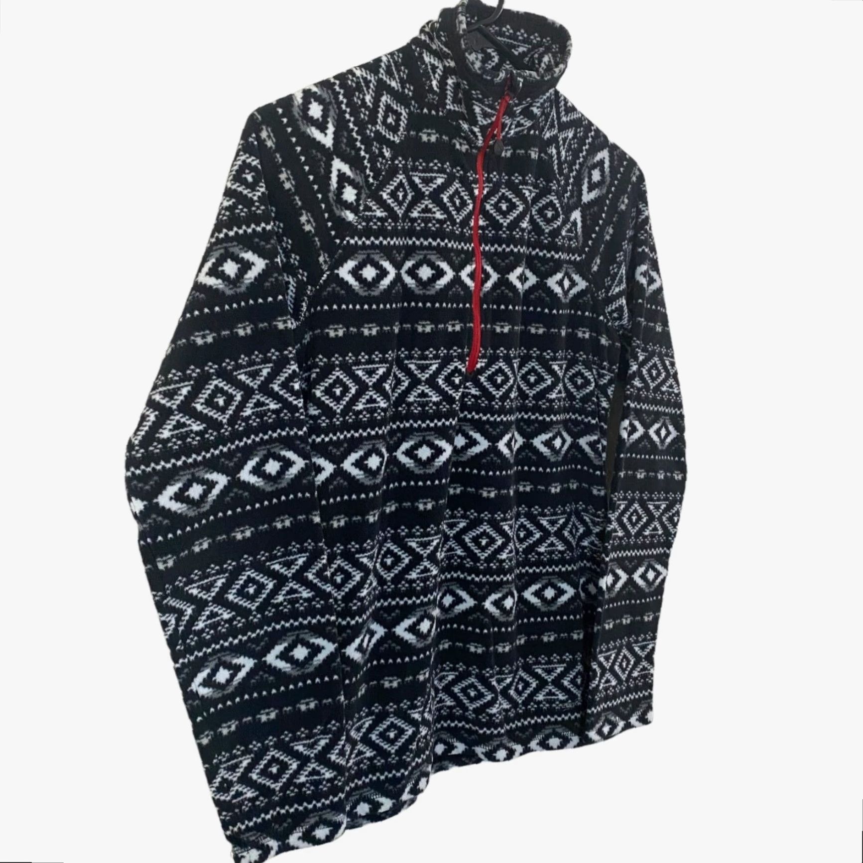 Eddie Bauer Eddie Bauer Sweater Women S Black Quest Fleece 1/4 Zip Mock Neck Aztec Pullover Outdoor Womens Size S / US 4 / IT 40 - 2 Thumbnail