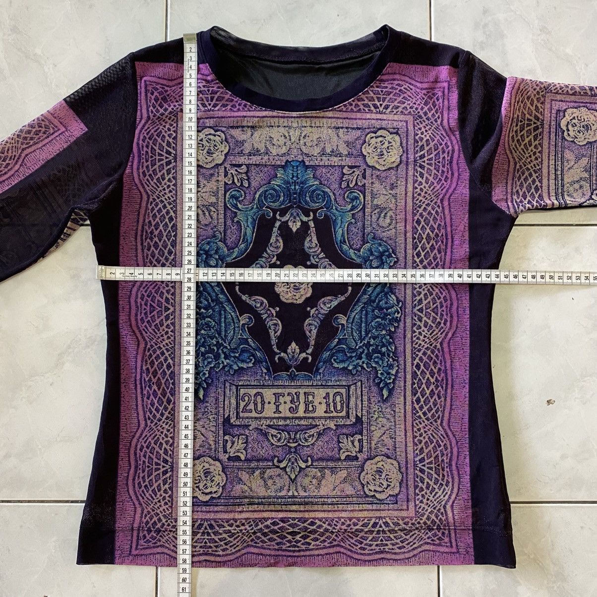 Vintage Vintage Bohemian Print Sheer Mesh Long Sleeve Top Japanese Size M / US 6-8 / IT 42-44 - 18 Thumbnail