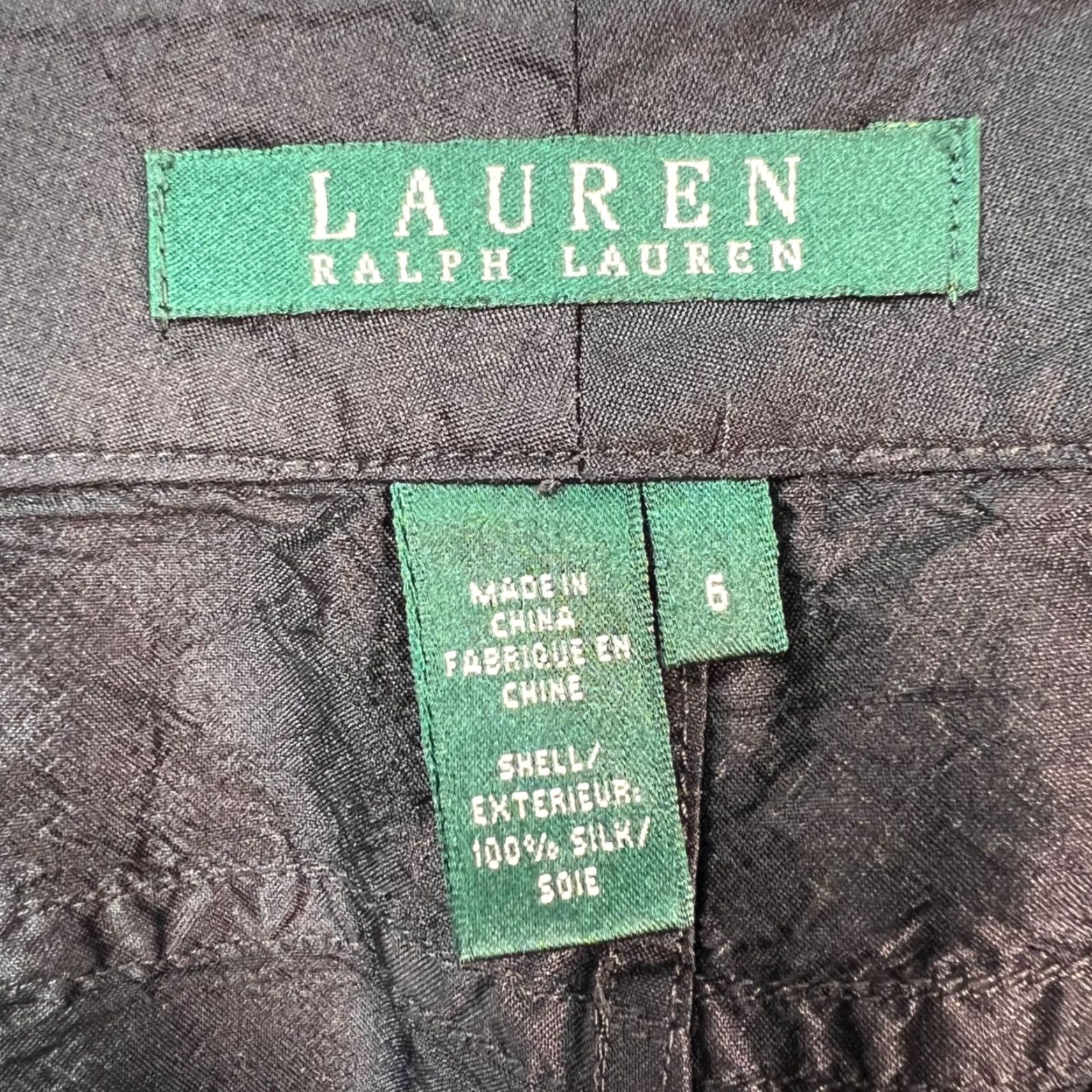 Ralph Lauren Lauren Ralph Lauren Black Silk Straight Leg Pants Womens Size 6 Size 28" / US 6 / IT 42 - 3 Thumbnail