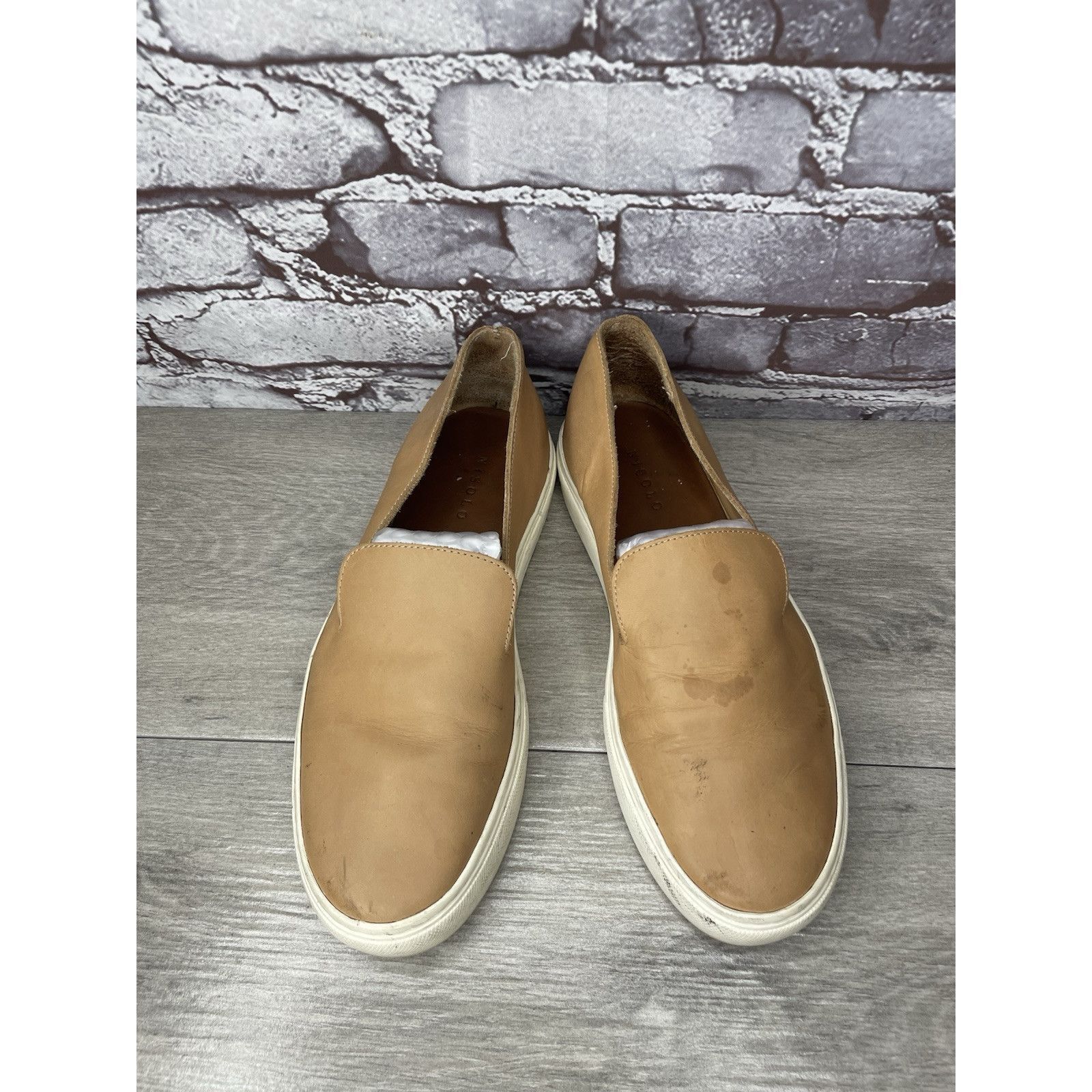 Nisolo Nisolo Vibram Tan Brown Leather Slip On Sneakers Shoes Women Size US 10 / IT 40 - 19 Thumbnail