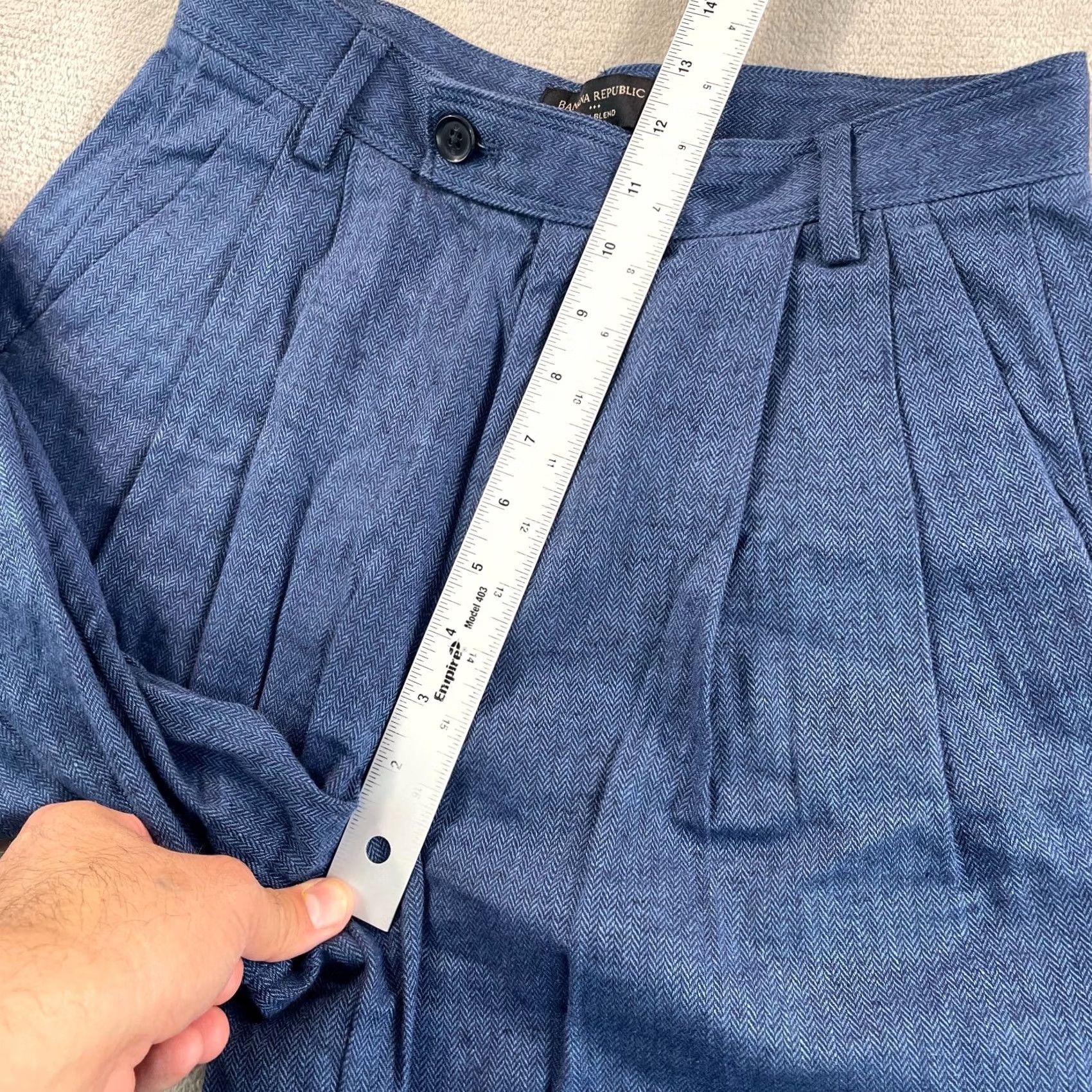 Banana Republic Banana Republic Linen-Blend Wide-Leg Pleated Trouser Women 4 Blue NWOT 00 Size 27" / US 4 / IT 40 - 7 Thumbnail