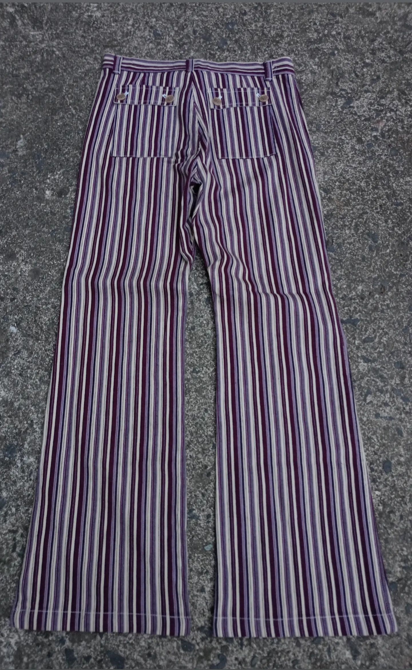If Six Was Nine × Japanese Brand × Nicole Club Nicole Club strip Flared Pants Size US 30 / EU 46 - 2 Thumbnail