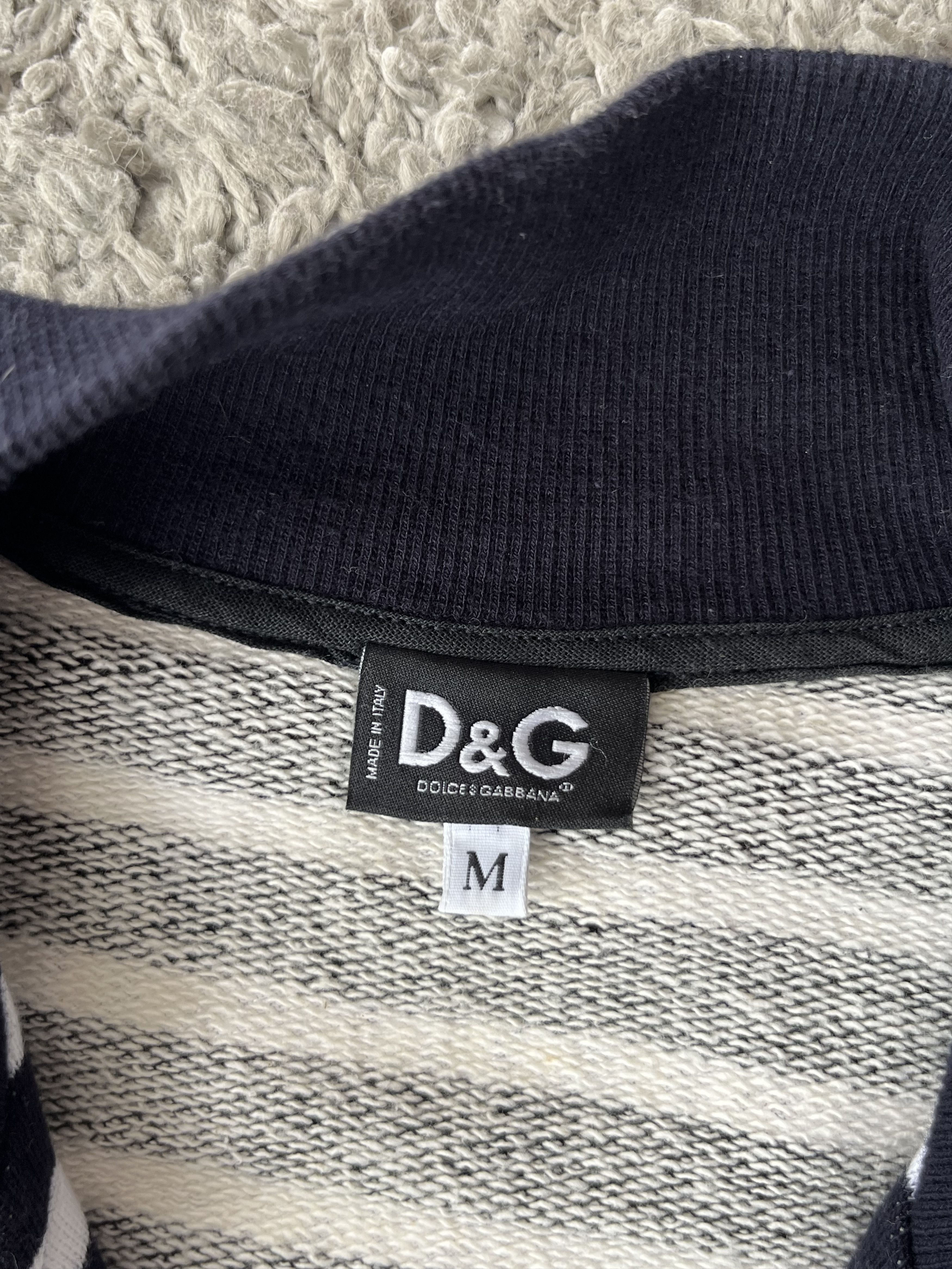 Dolce & Gabbana DOLCE&GABBANA Vintage 1/2 Zip Up Sweater Striped Shirt Size US M / EU 48-50 / 2 - 9 Thumbnail