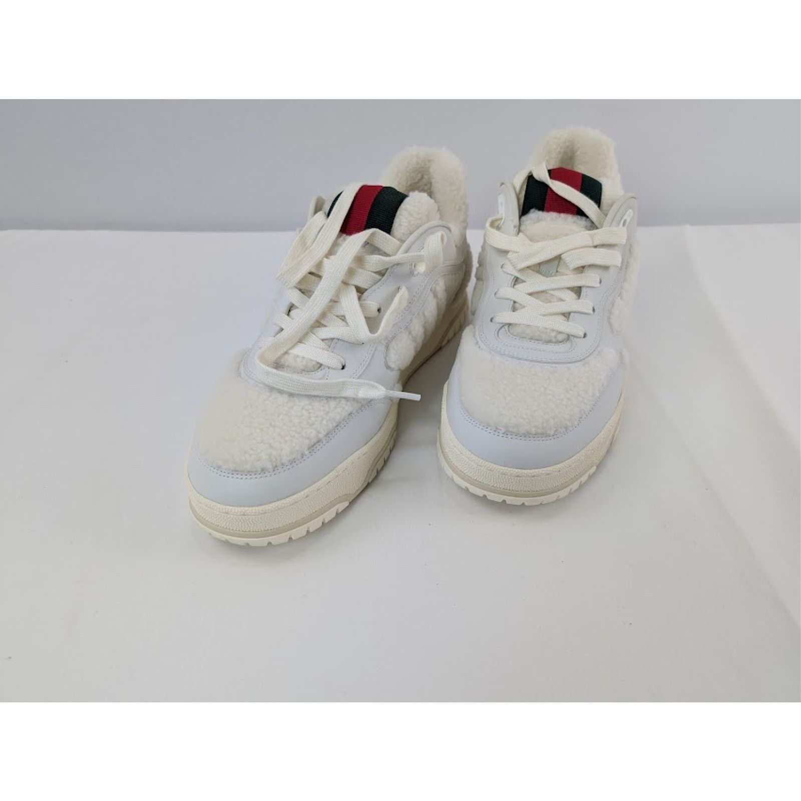 Gucci o1rshd1 Leather Re-Web Sneaker in White Merino Wool-Effect Size US 10 / EU 43 - 8 Thumbnail