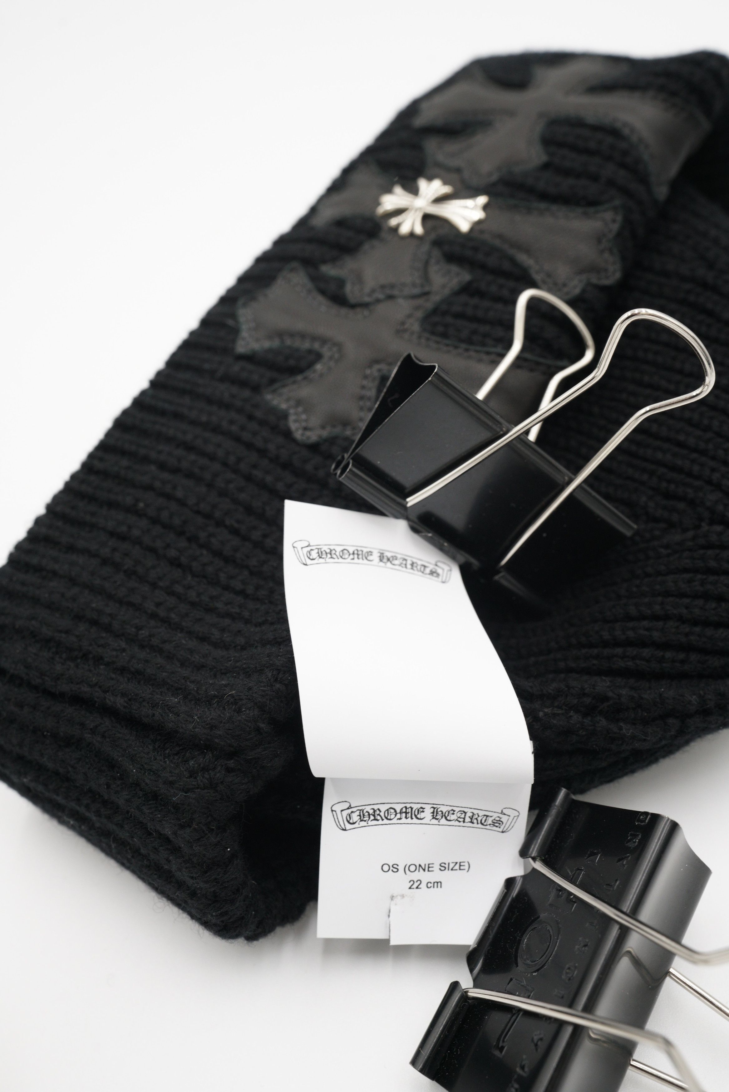 Chrome Hearts Chrome Hearts Triple Leather Cross With Silver Cross Beanie Size ONE SIZE - 9 Thumbnail