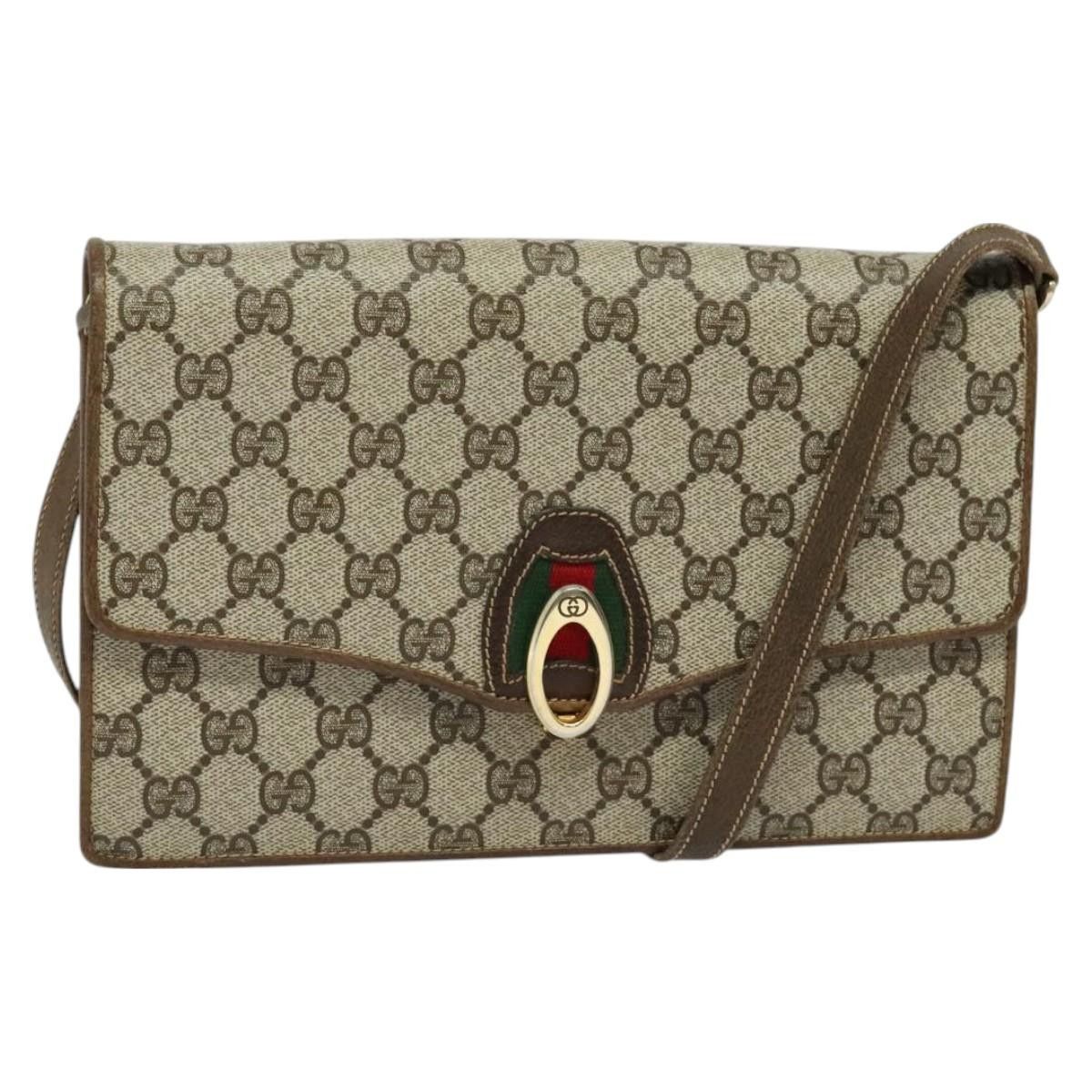 Gucci GUCCI GG Supreme Web Sherry Line Shoulder Bag Pvc Beige Gold Size ONE SIZE - 1 Thumbnail