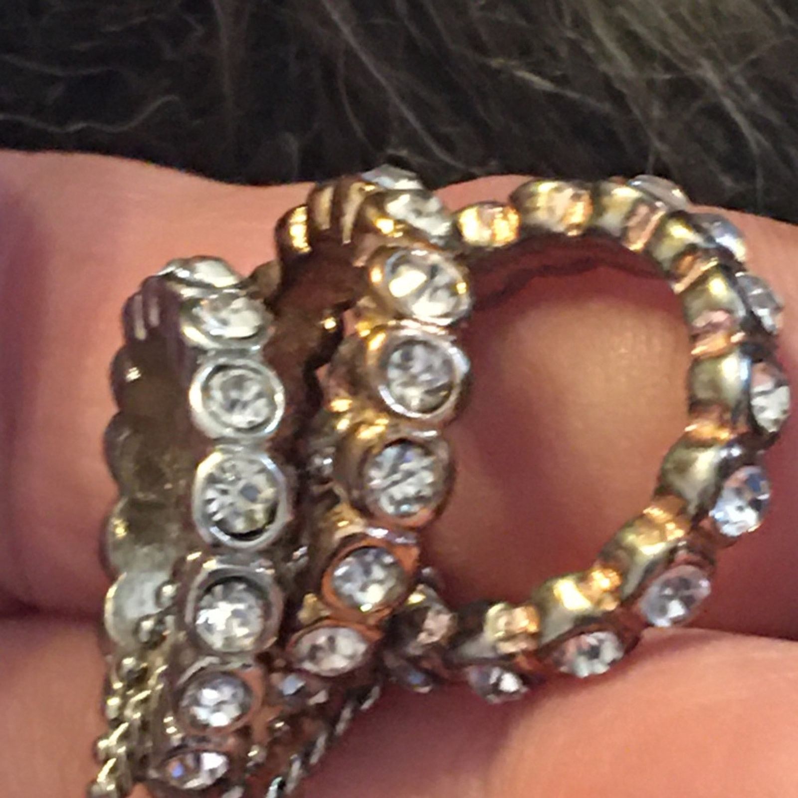Jewelry Tri-tone rhinestone rings on sparkle ball chain Size ONE SIZE - 6 Thumbnail