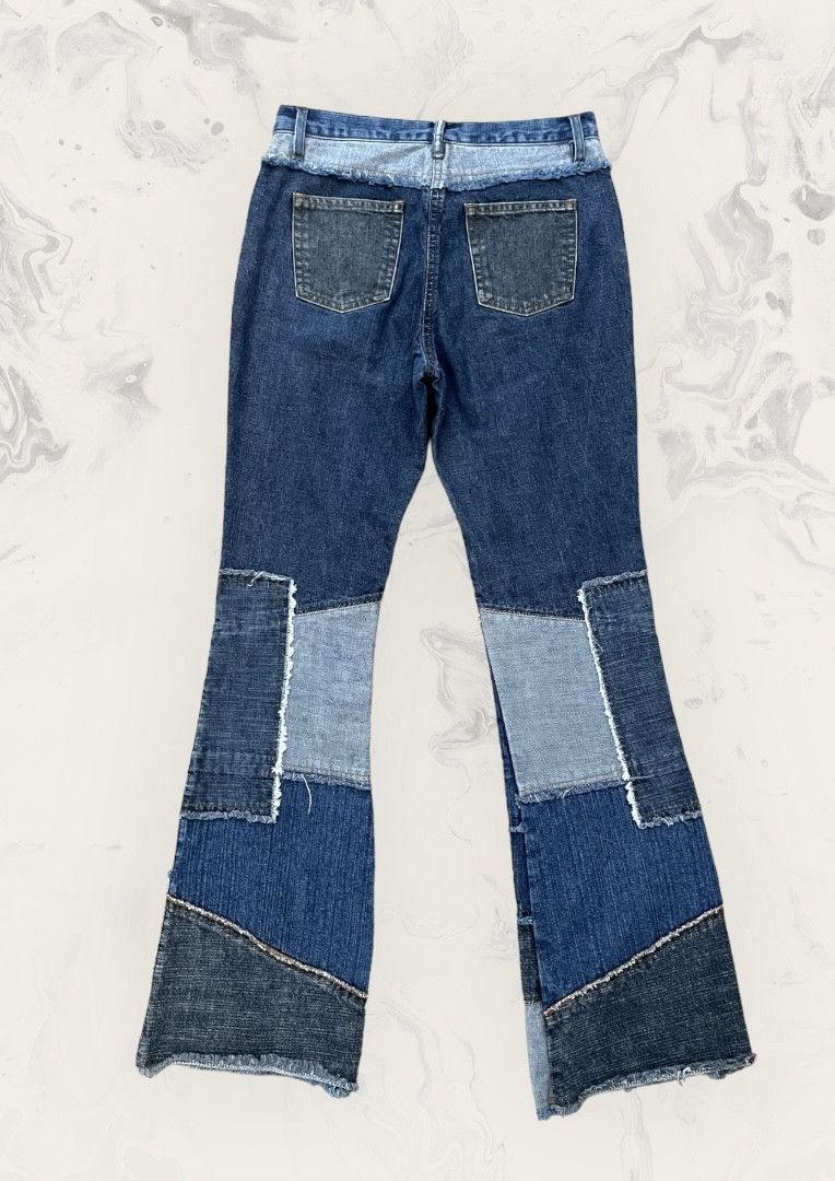 Replay Flare Jeans Rise by REPLAY Patchwork Bootcut Hagi Denim Size US 27 - 3 Thumbnail