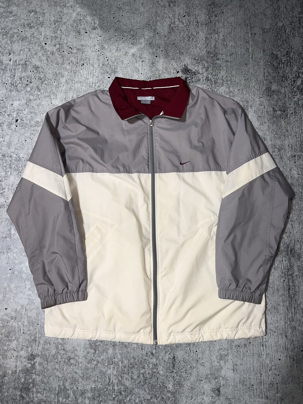 image of Y2K Nike Small Swoosh Windbreaker in Burgandy, Men's (Size 2XL)