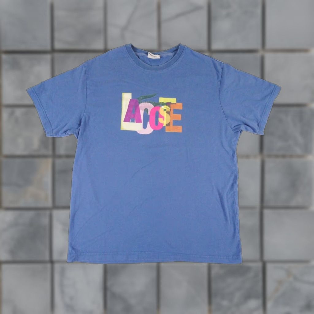 Lacoste VINTAGE Lacoste Shirt Mens 7 Blue Short Sleeve Crewneck Graphic Tee Adult Large Casual - Lacoste T-Shirt Mens Size 7 Blue Crew Neck Logo All Seasons Size US M / EU 48-50 / 2 - 1 Thumbnail