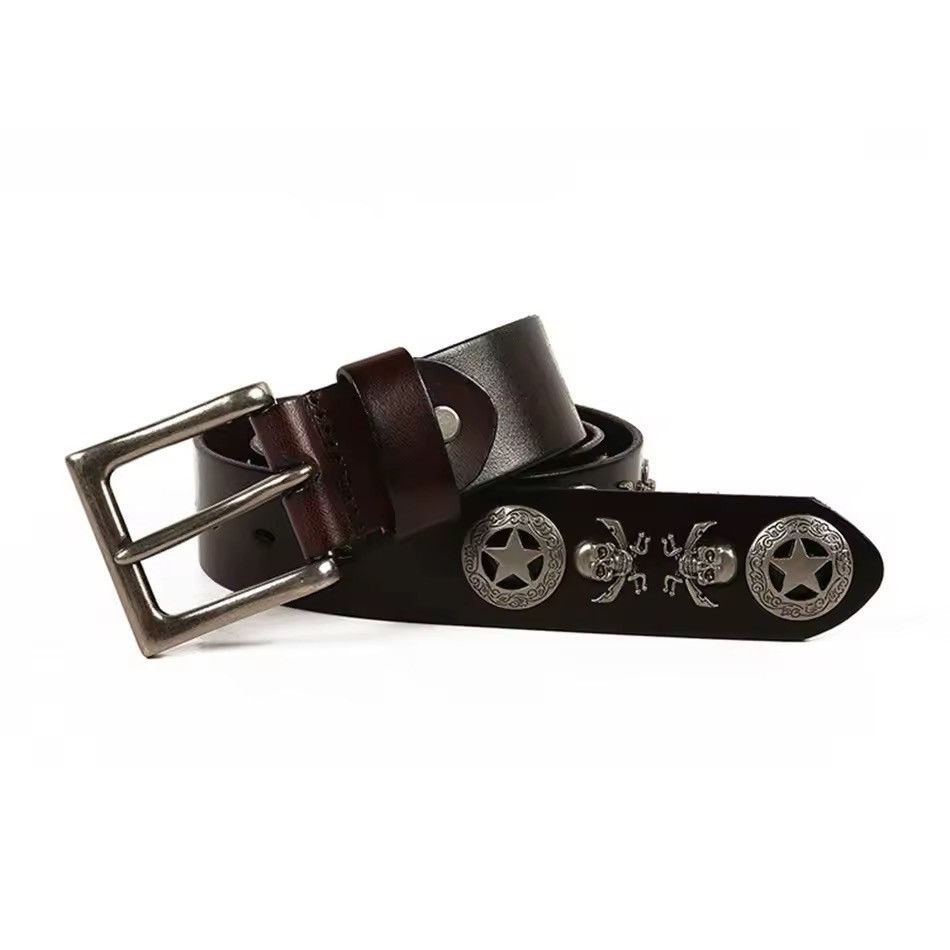 Other Genuine Leather Vintage Harajuku Cowboy Style Belt Y2k 90’s Size ONE SIZE - 3 Thumbnail
