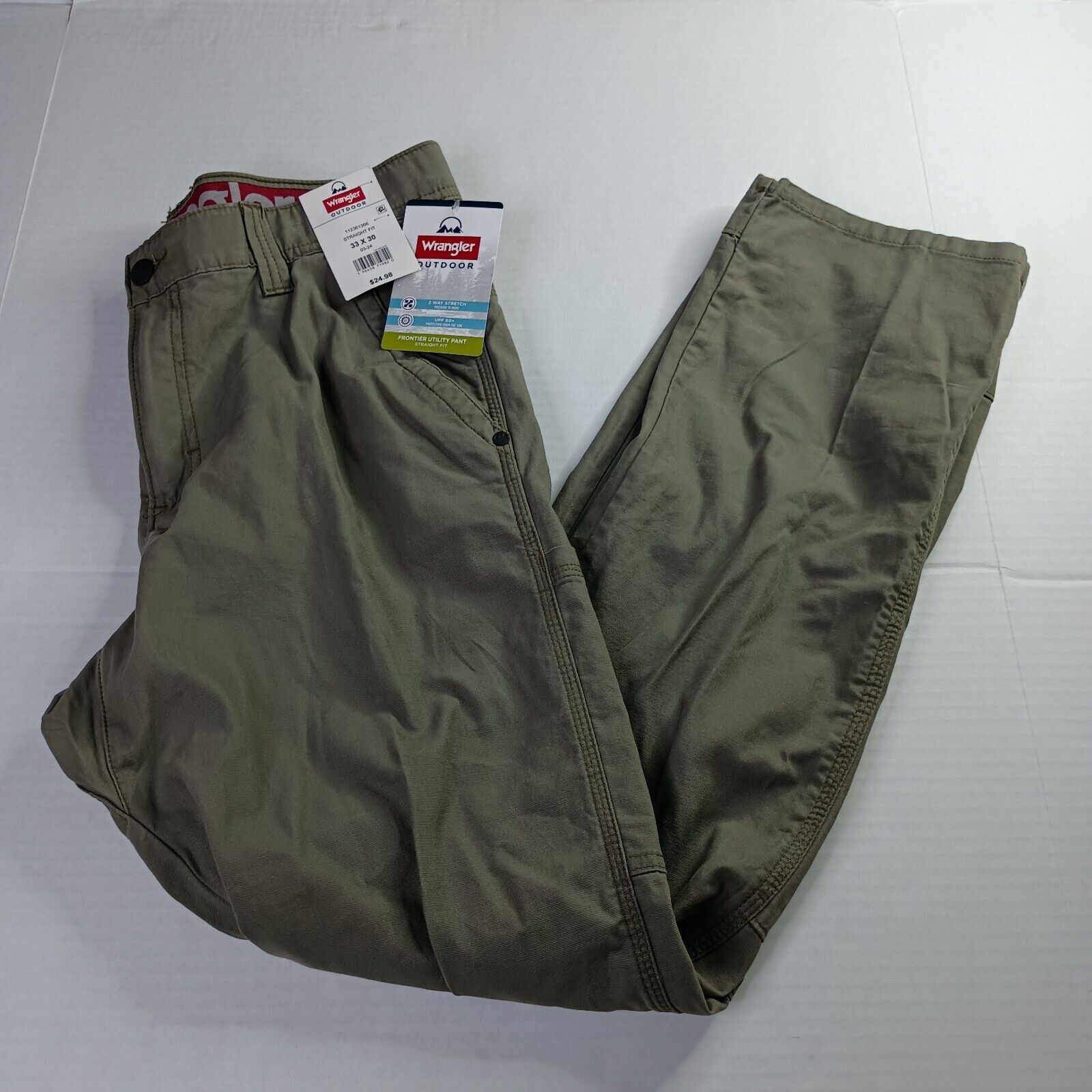 Wrangler Wrangler Utility Pants Mens 33x30 Green Straight Fit UPF 50+ Size US 33 - 1 Thumbnail