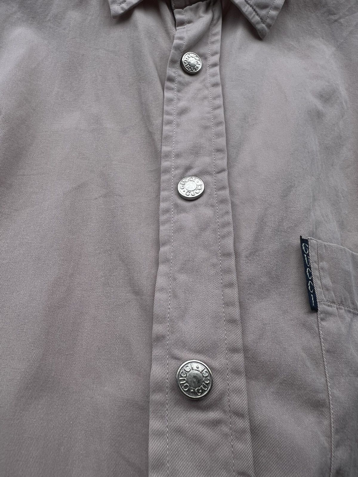 Gucci × Vintage Vintage Gucci Shirts Silver Button up Size US L / EU 52-54 / 3 - 8 Thumbnail