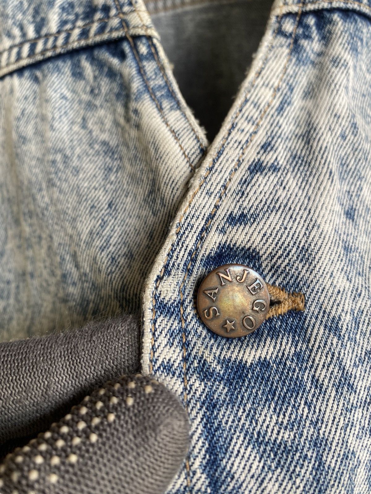 Vintage Vintage Sanjeo Acid Wash Denim Vest Light Blue 80s USA Style Size US S / EU 44-46 / 1 - 9 Thumbnail