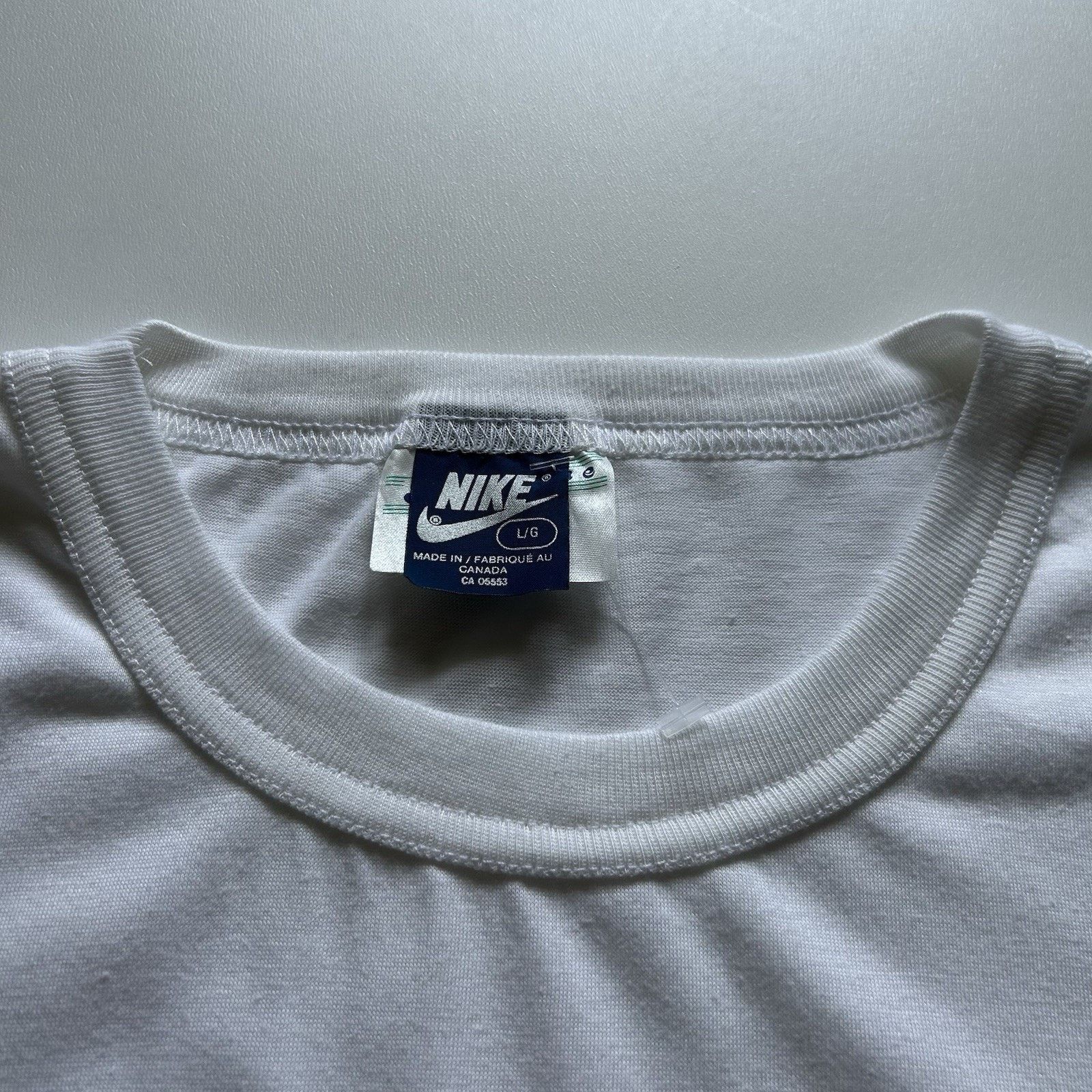 Nike × Vintage Vintage 80s Nike T Shirt Large White Blank Single Stitch Size US L / EU 52-54 / 3 - 2 Thumbnail