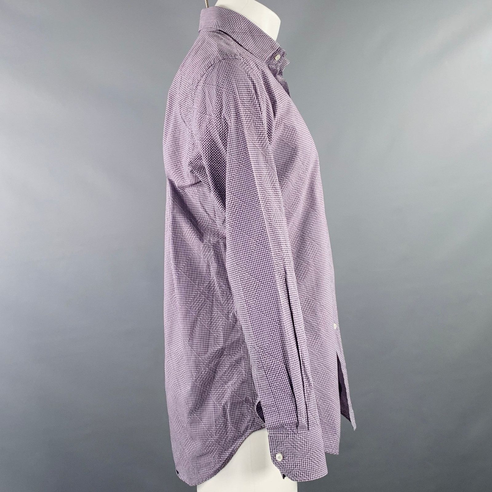 Etro Size M Purple Checkered Cotton Button Up Long Sleeve Shirt Size US M / EU 48-50 / 2 - 3 Thumbnail