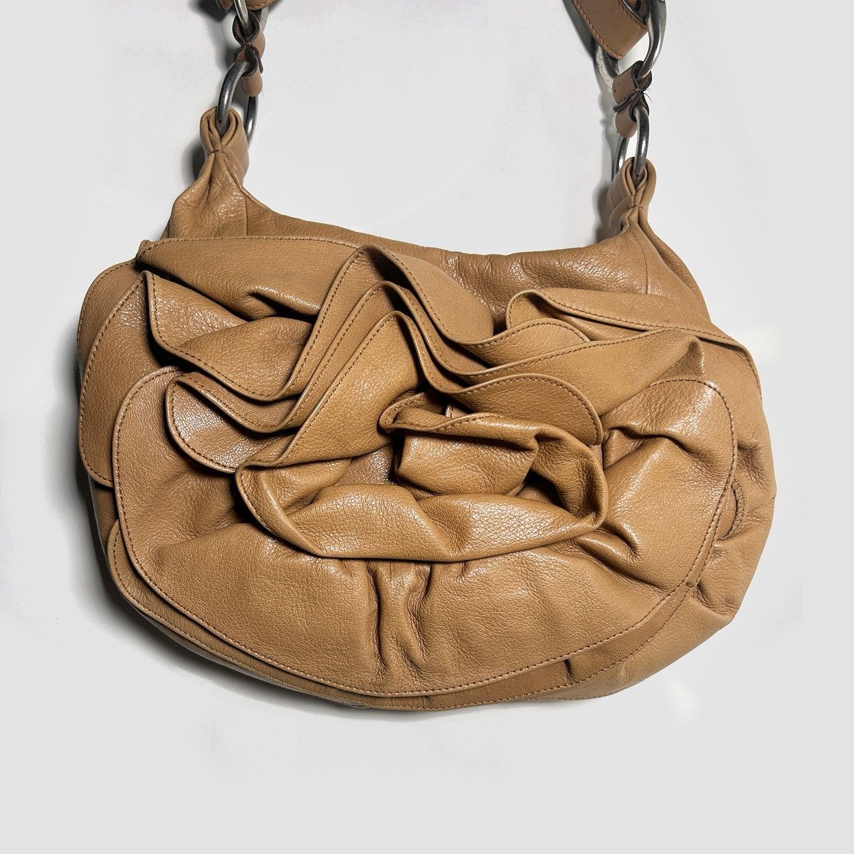 Yves Saint Laurent Fall Winter 2003 Nadja Rose Hobo Shoulder Bag Camel/Tan Size ONE SIZE - 3 Thumbnail