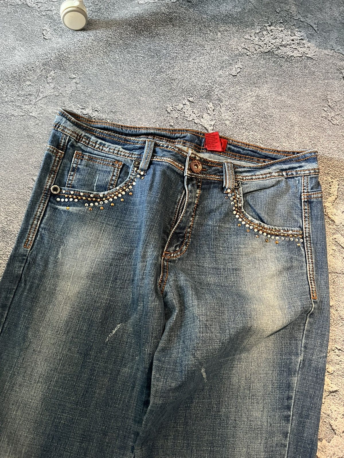 Japanese Brand Japanese Washed Glitter Glamour Slim Jeans Y2K Size US 34 / EU 50 - 4 Thumbnail