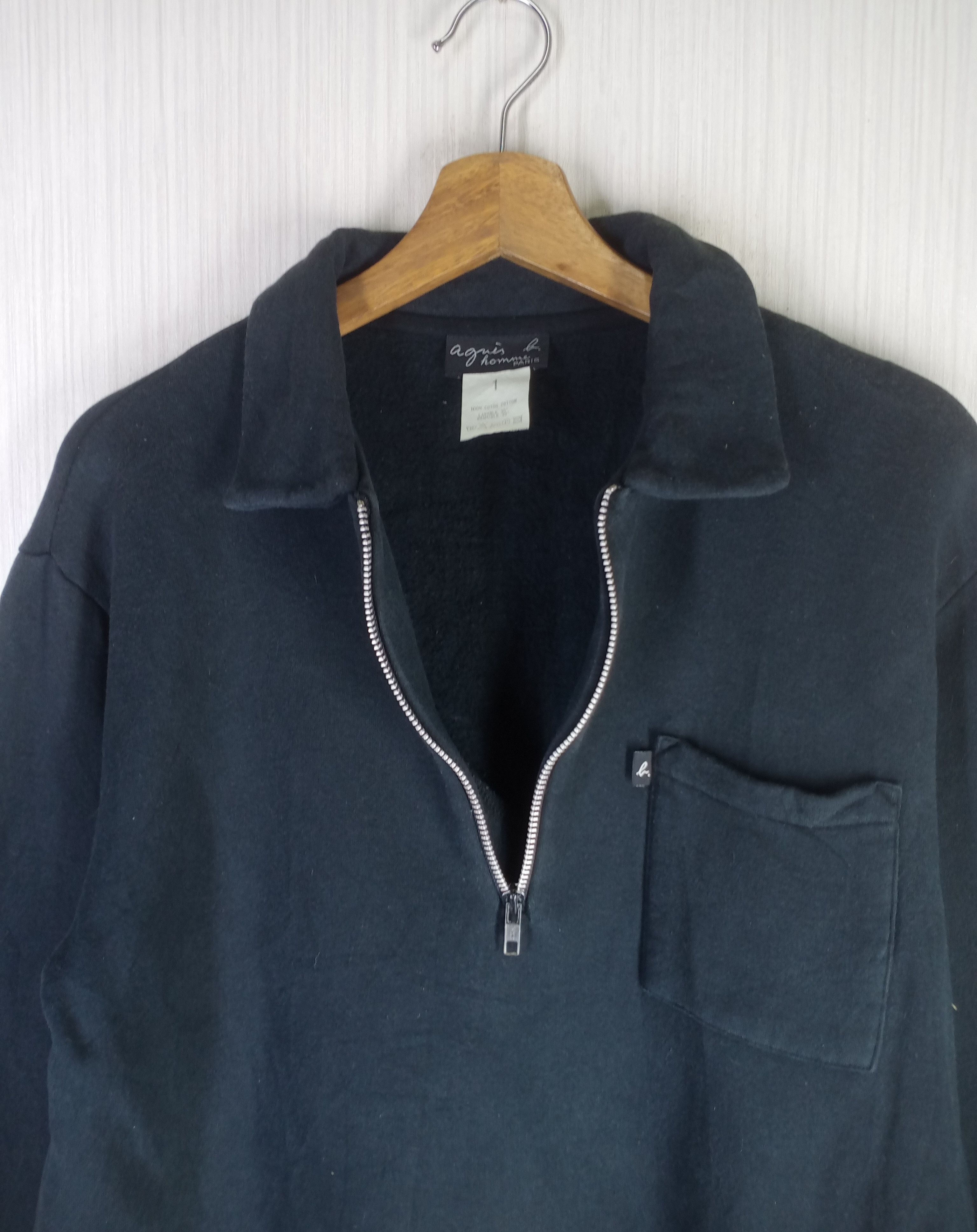 agnes b. Rare Vintage Agnes B. Paris Half Zipper Sweatshirt Size US S / EU 44-46 / 1 - 2 Thumbnail