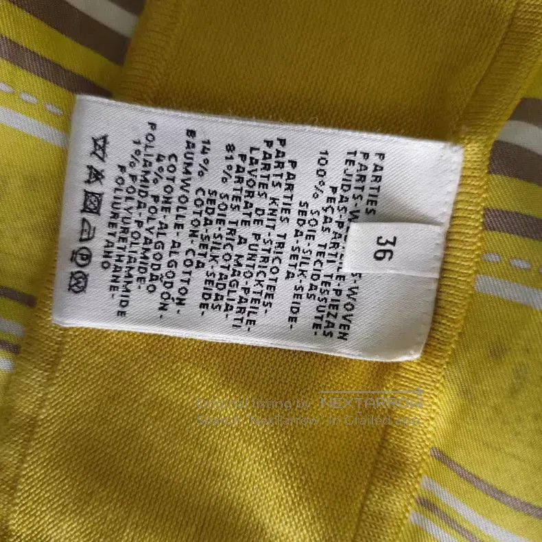 Hermes Hermes Yellow Silk and Cashmere Mixed Zip Open Cardigan Size XS / US 0-2 / IT 36-38 - 4 Thumbnail