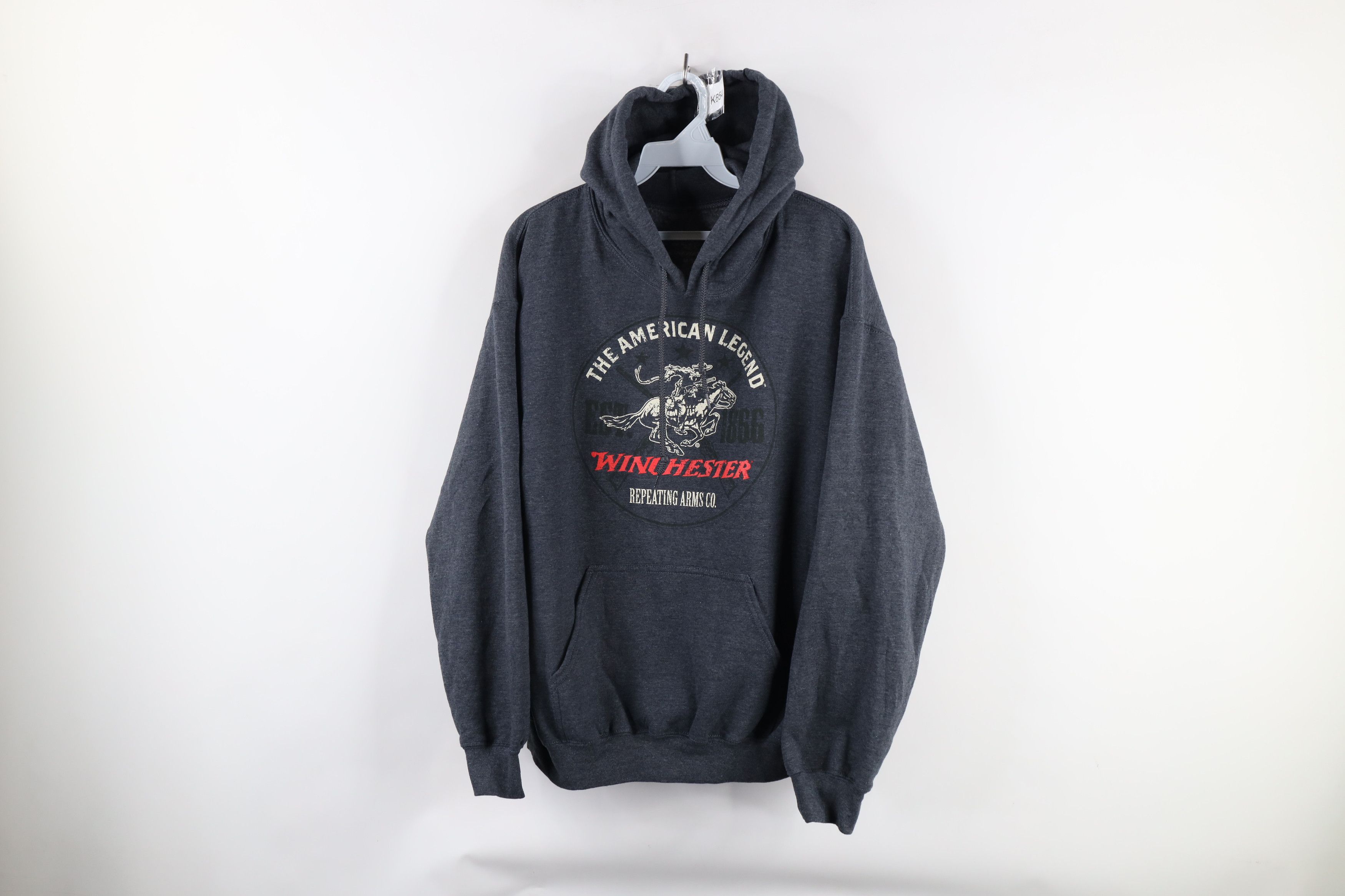 Vintage × Winchester Vintage Winchester Out Guns Hoodie Sweatshirt Heather Gray Size US M / EU 48-50 / 2 - 1 Thumbnail