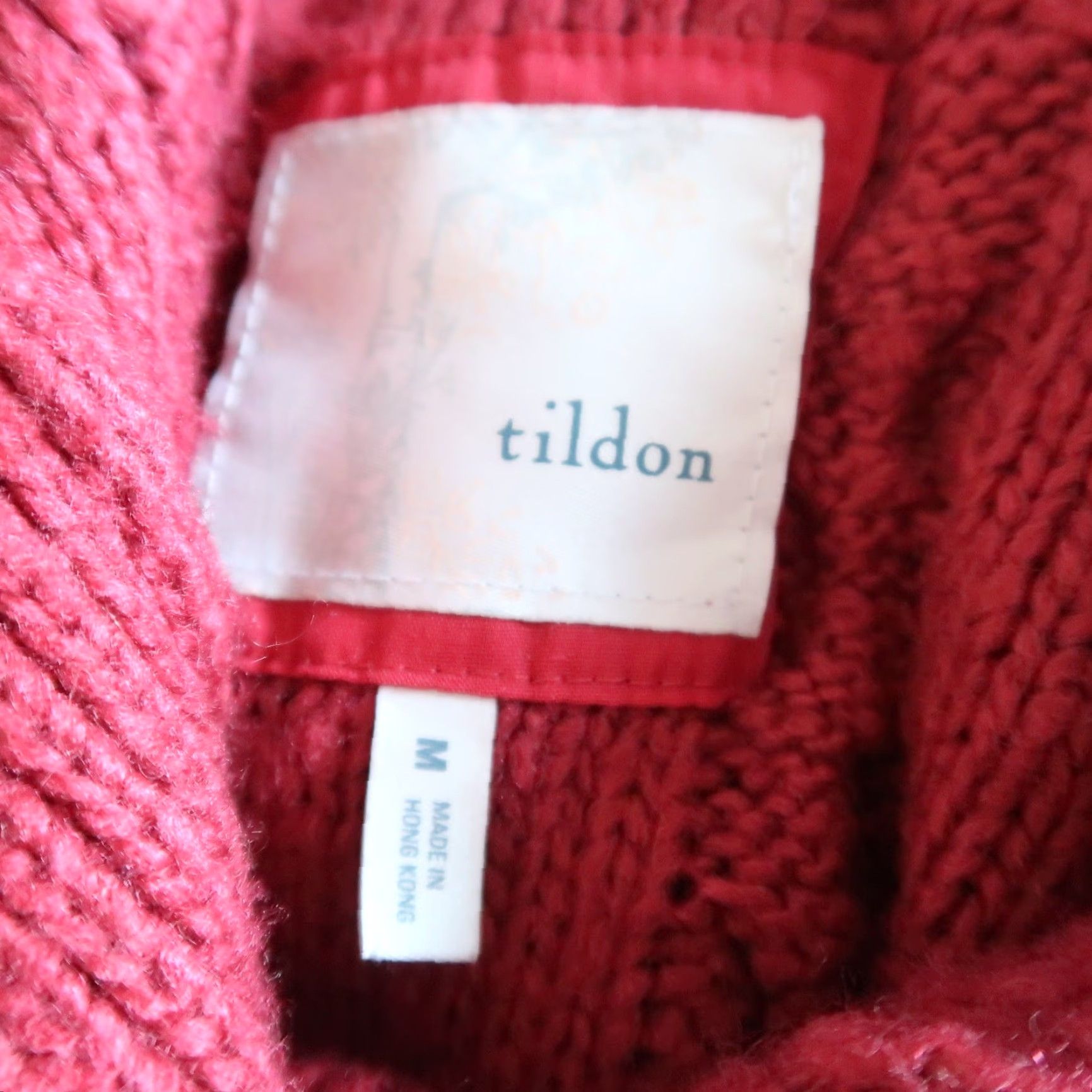 Vintage VINTAGE Tildon Cardigan Hooded Cable-Knit Wool Blend Red Burgundy Knit Sweater M Women Size M / US 6-8 / IT 42-44 - 5 Thumbnail