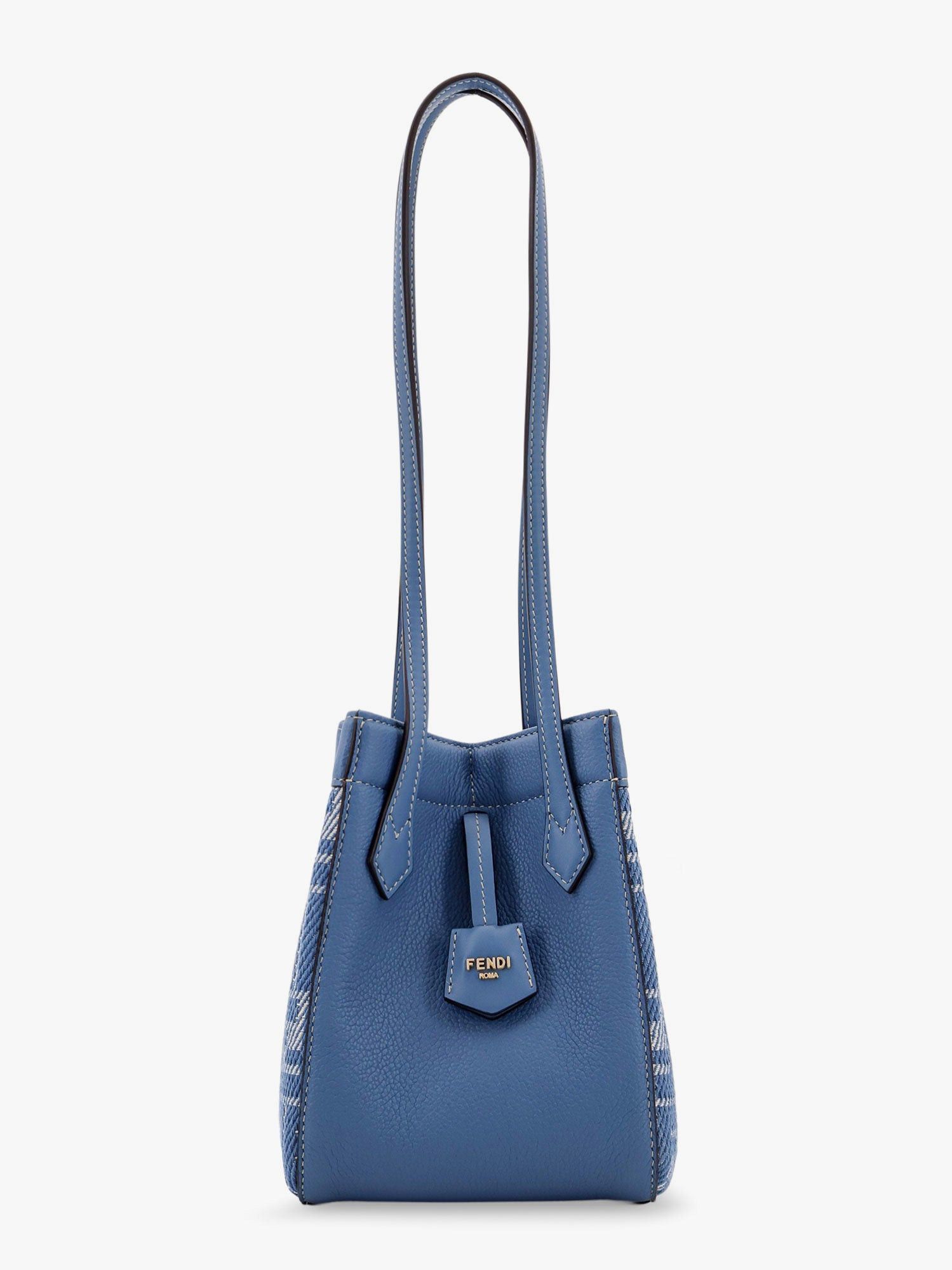 Fendi Origami Mini Leather And Denim-Effect Ff Jacquard Transformable Mini-Bag, Women's