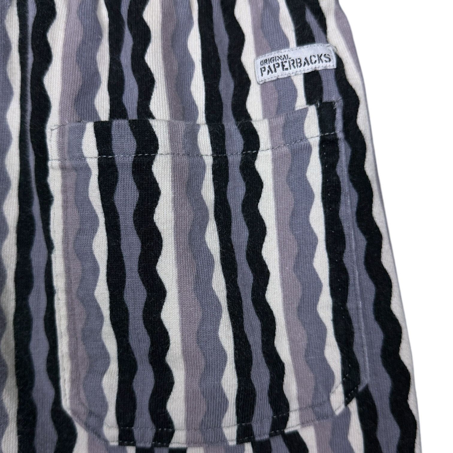 Original Paperbacks Original Paperbacks Men's S Blue Gray Striped Elastic Shorts Size US 28 / EU 44 - 3 Thumbnail