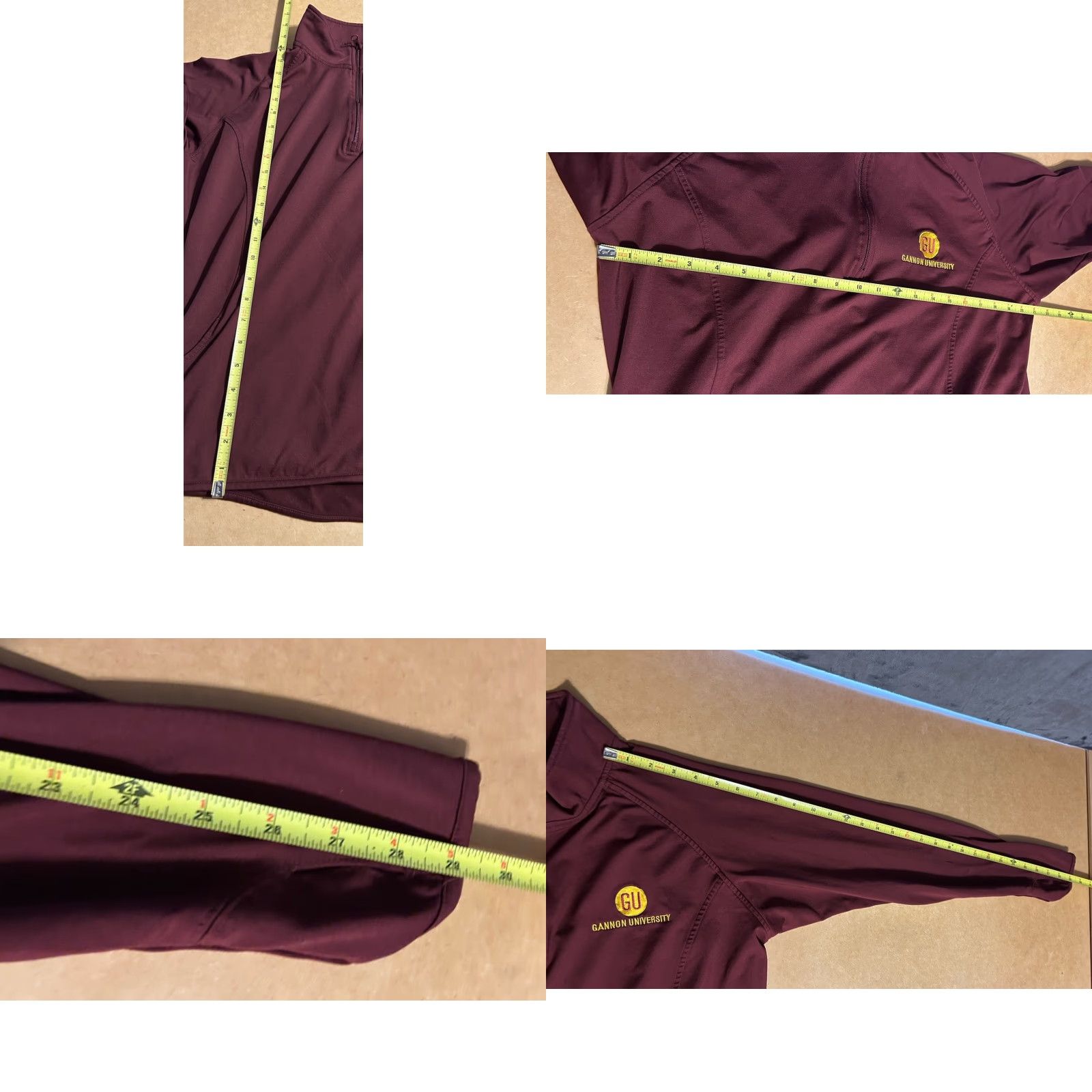 Port & Company Gannon University 1/4 Zip Pullover Women Large Maroon Mock Neck Thumb Holes Nike Shirt Size L / US 10 / IT 46 - 11 Thumbnail