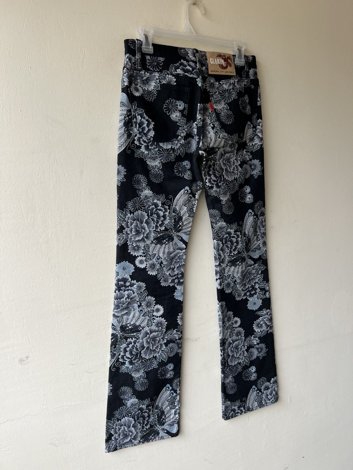 5351 POUR LES HOMMES Vintage GLAMDY Japan All Printed Bootcut Jeans Flare Size US 29 - 20 Thumbnail