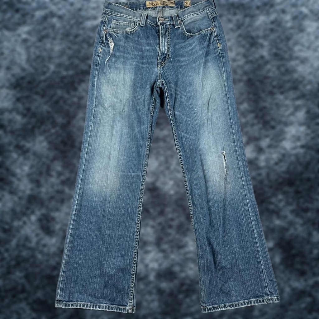 Vintage Buckle BKE Tyler Jeans Mens Blue Stretch Denim Straight Pants 30x30 Thick Stitch Size US 30 / EU 46 - 1 Thumbnail