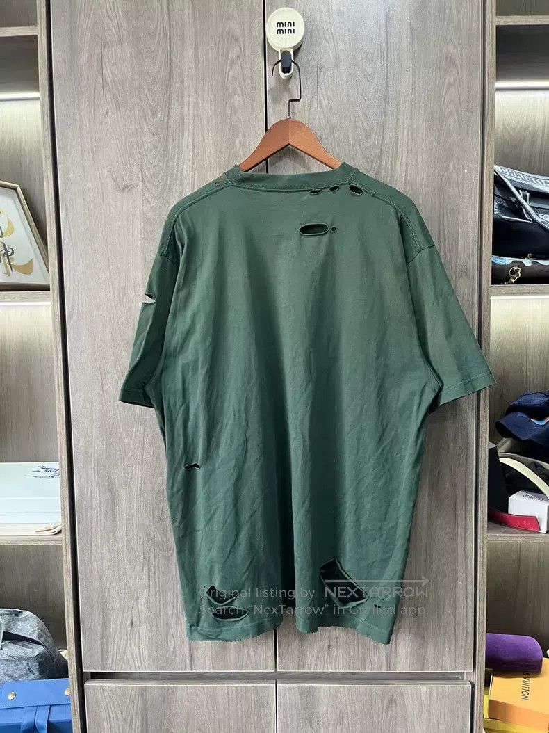 Balenciaga Balenciaga Forest Green Destroyed Short Sleeve Size US XS / EU 42 / 0 - 2 Thumbnail