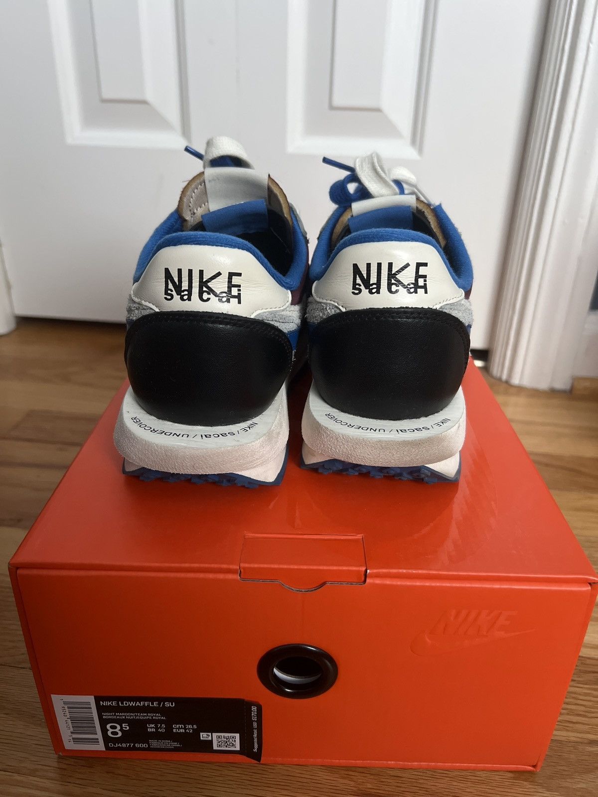 Nike × Sacai × Undercover Nike x Sacai x Undercover LDWaffle Night Maroon/Team Royal Size US 8.5 / EU 41-42 - 4 Thumbnail
