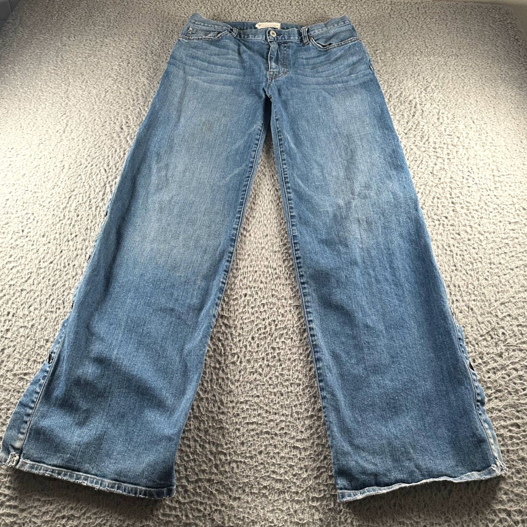 Nili Lotan **Womens Nili Lotan Blue Jean 30 Mid Rise Wide Leg Snap Side Button** User: **Nili Lotan Blue Jeans Womens 30 Mid Rise Wide Leg Snap Side Button** Size 30" / US 8 / IT 44 - 2 Thumbnail