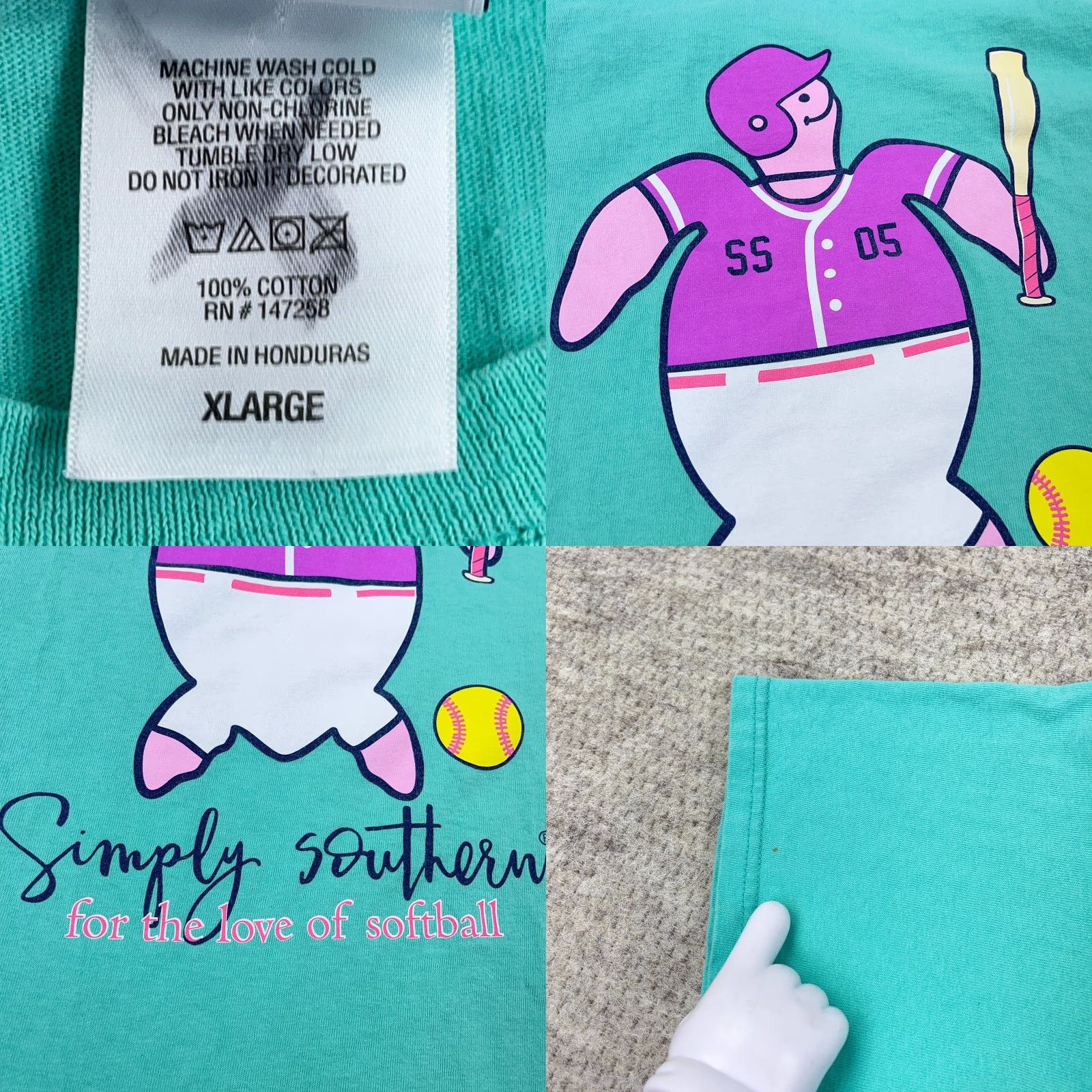 Altea Simply Southern Shirt Women XL Teal Blue Turtle Logo Beach, Classic, Colorful, Modern T-Shirt Ladies Top Womens Size XL / US 12-14 / IT 48-50 - 8 Thumbnail
