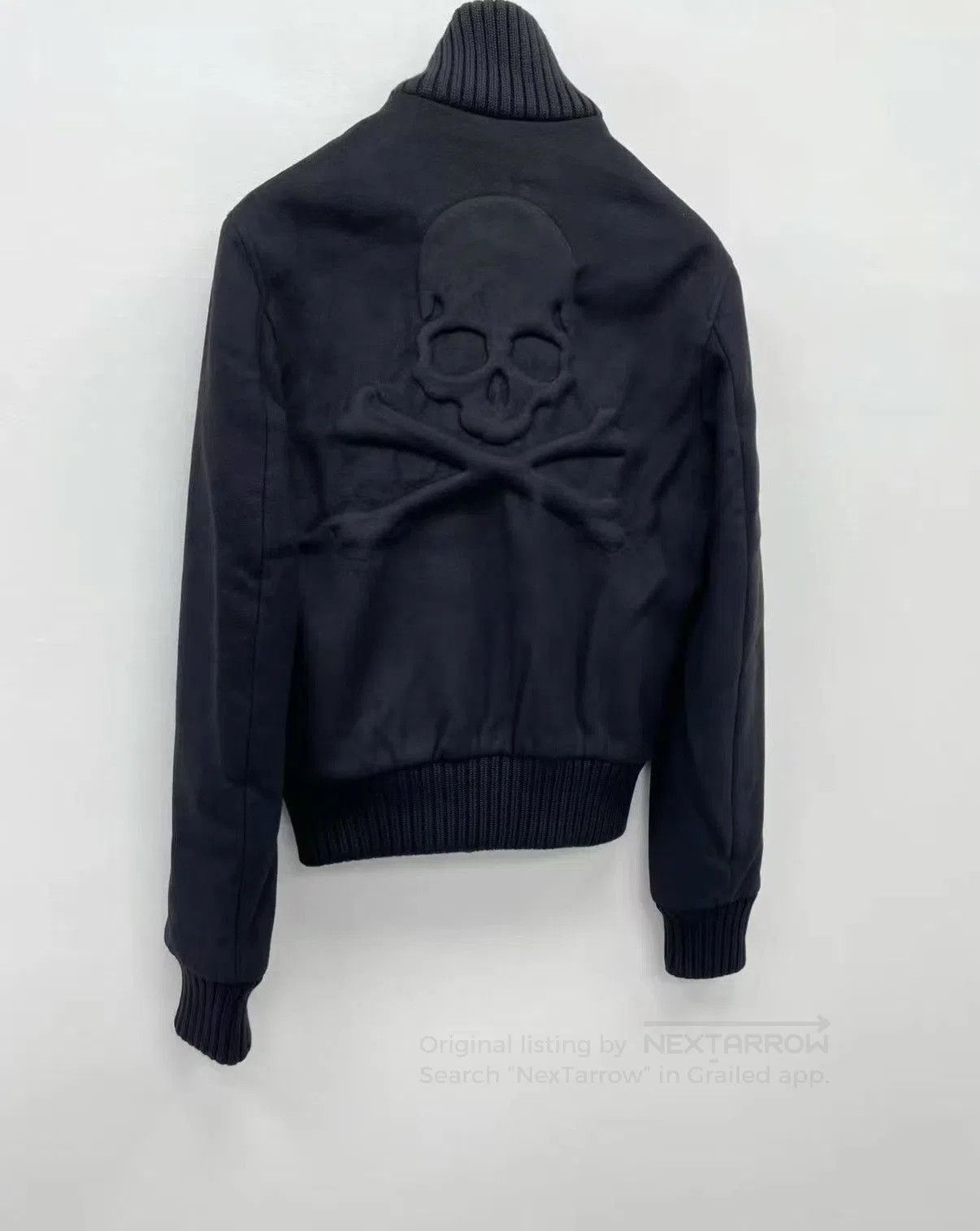 Philipp Plein Black Zip-Front Bomber Jacket with Emblem. Size US L / EU 52-54 / 3 - 6 Thumbnail