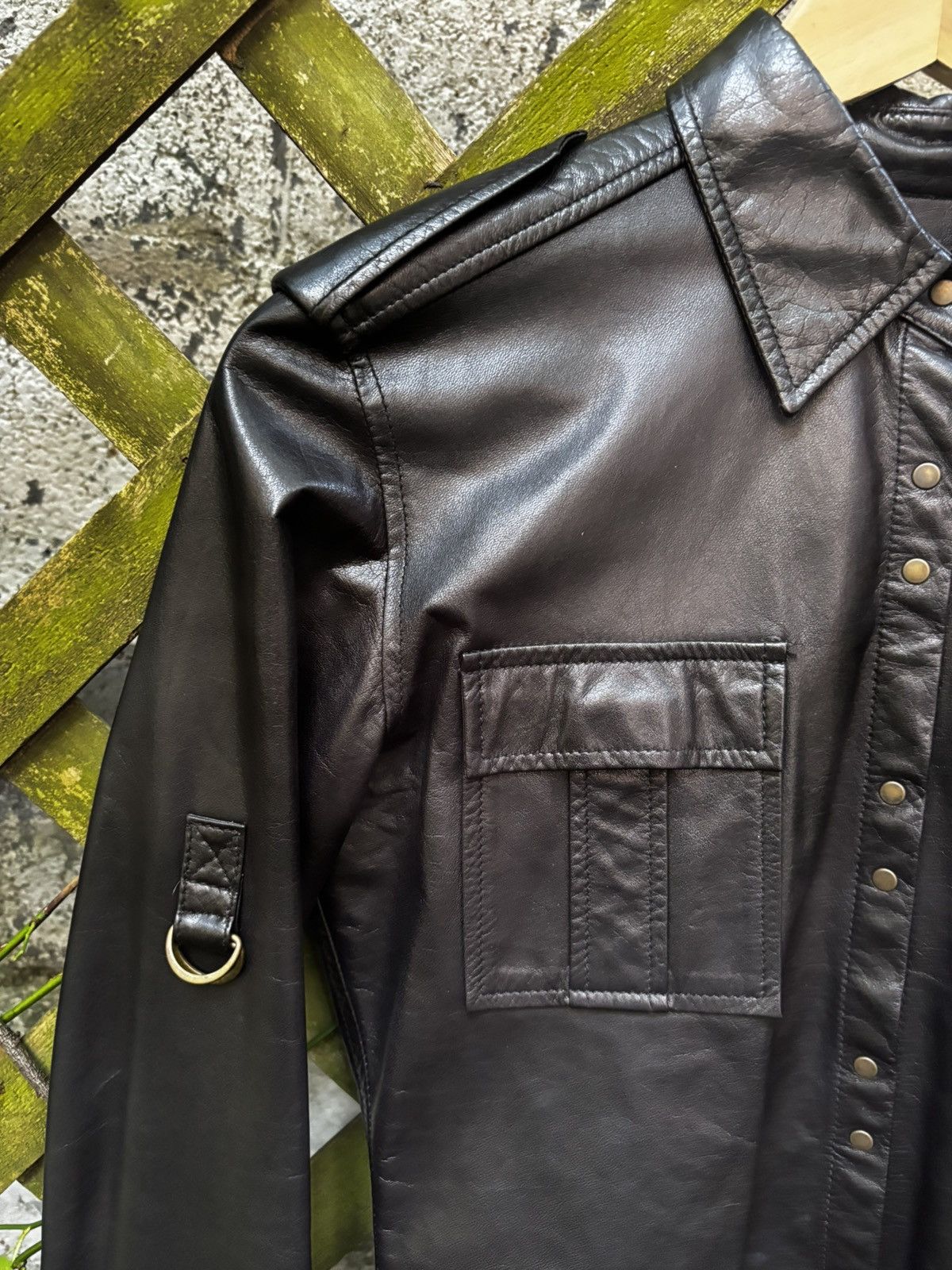 Balmain Balmain SS10 Hand Painted Studded Leather Shirt Size US S / EU 44-46 / 1 - 7 Thumbnail