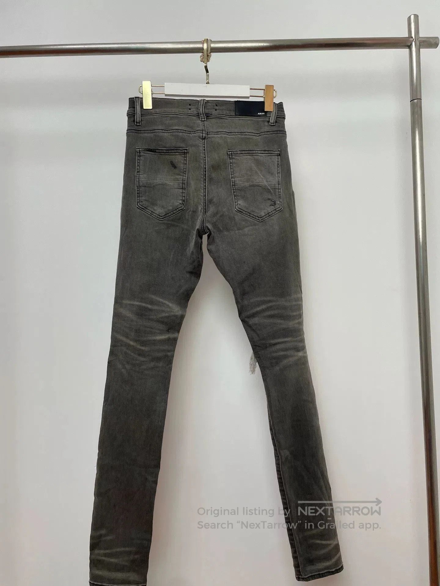 Amiri Amiri MX1 Gray Black Distressed Waffle. Size US 31 - 2 Thumbnail