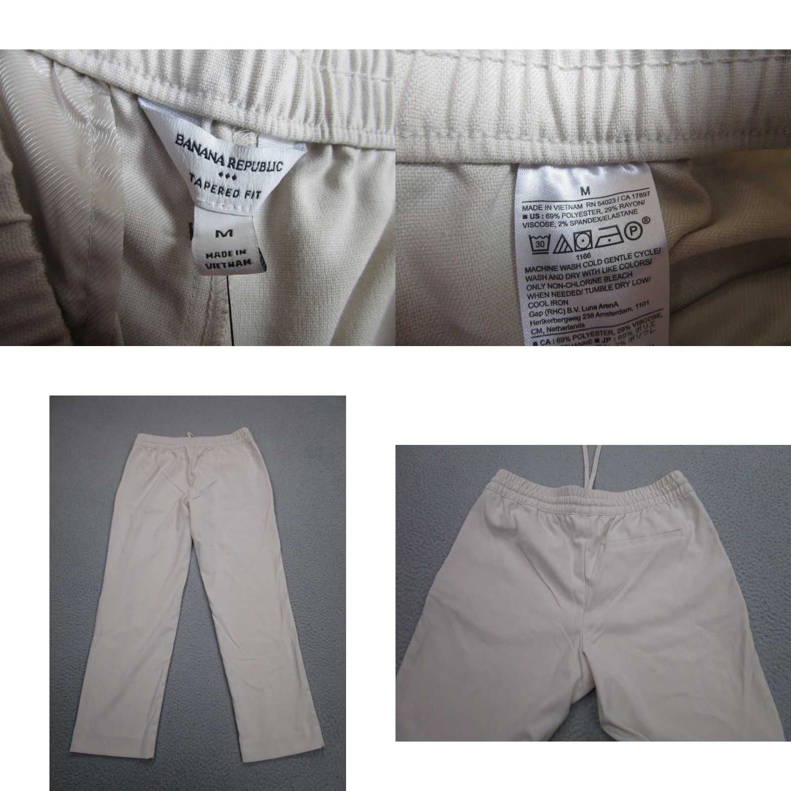 Banana Republic Banana Republic Pants Womens M beige Tapered Fit Chino Elastic Waist Stretch Size 32" / US 10 / IT 46 - 8 Thumbnail