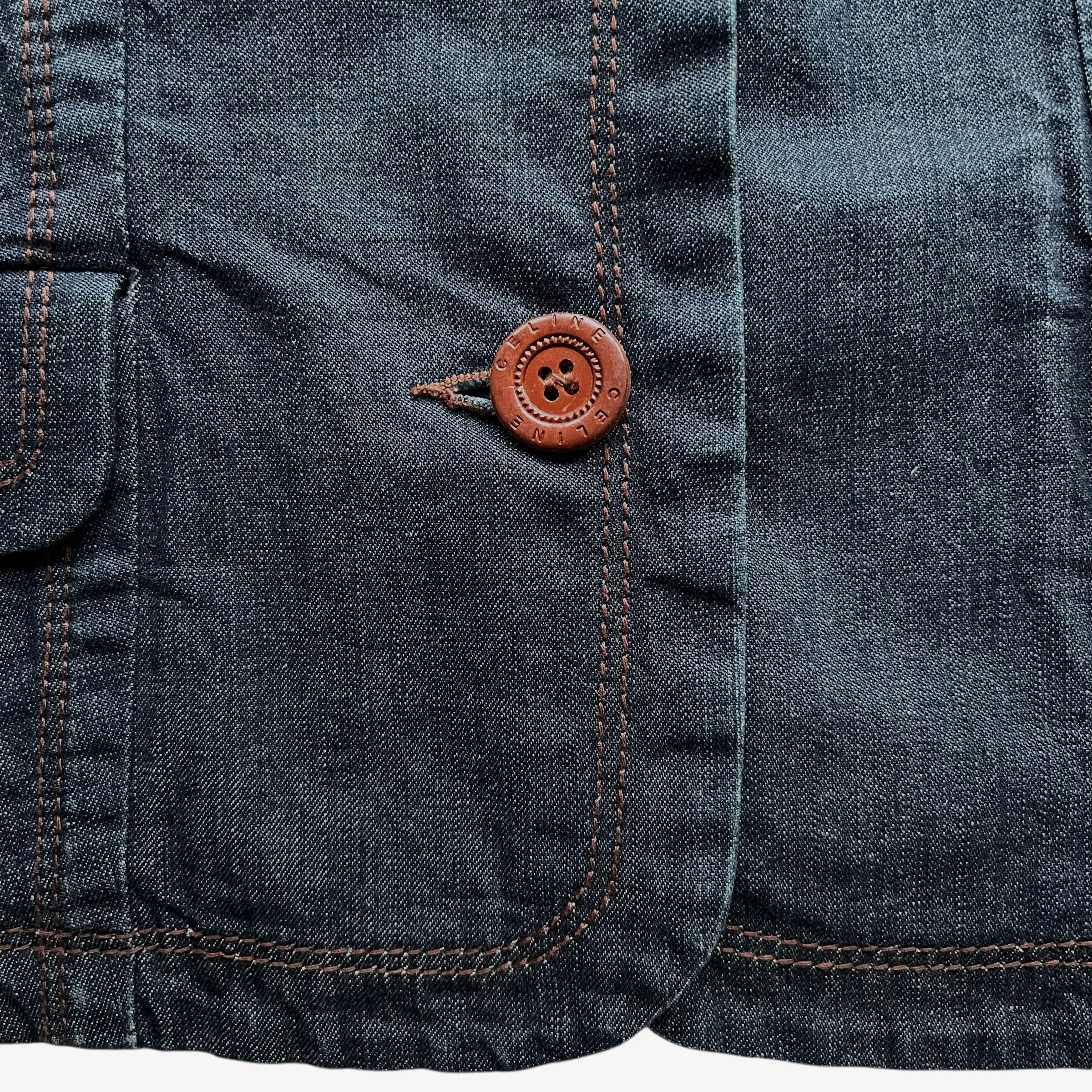 Celine Vintage Y2K Women's Celine Blue Denim Jacket Size S / US 4 / IT 40 - 4 Thumbnail