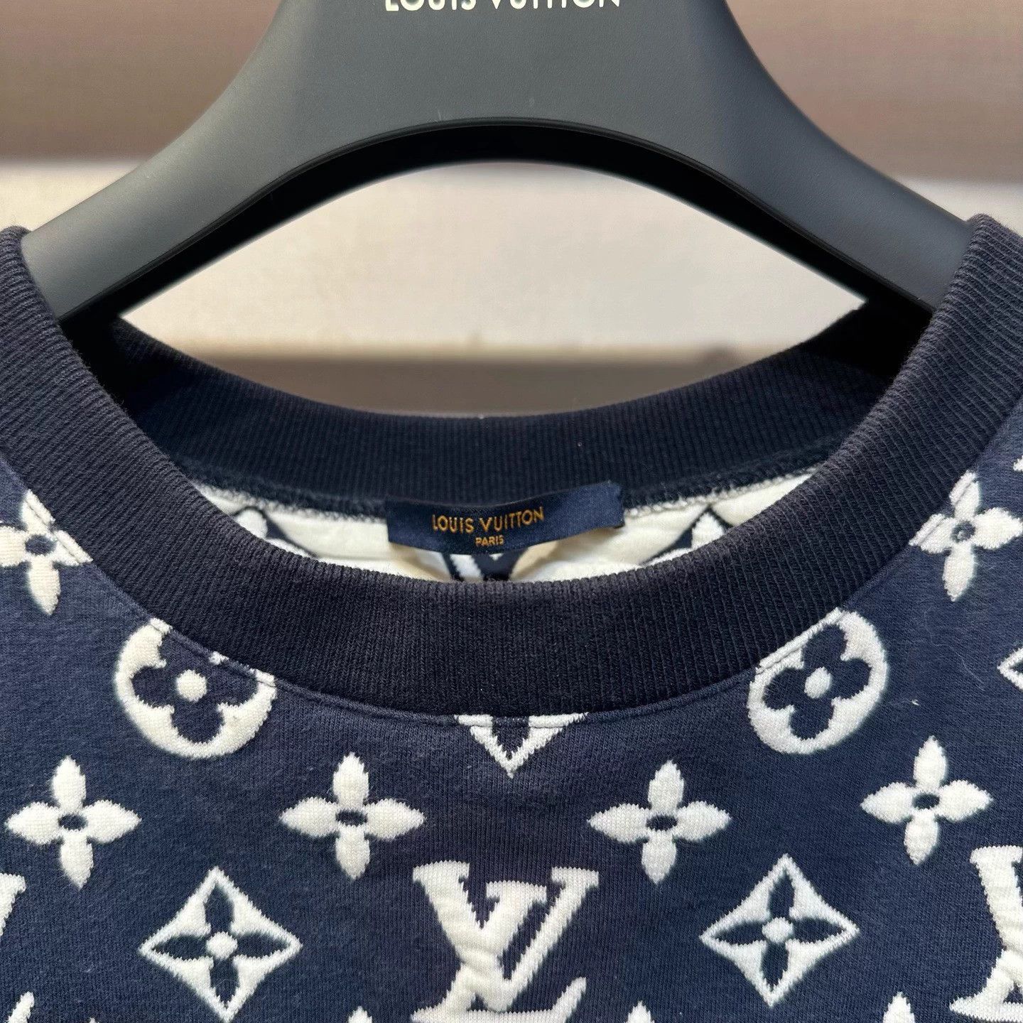 Louis Vuitton LV blue jacquard logo all over crewneck L 99 new Size US L / EU 52-54 / 3 - 2 Thumbnail