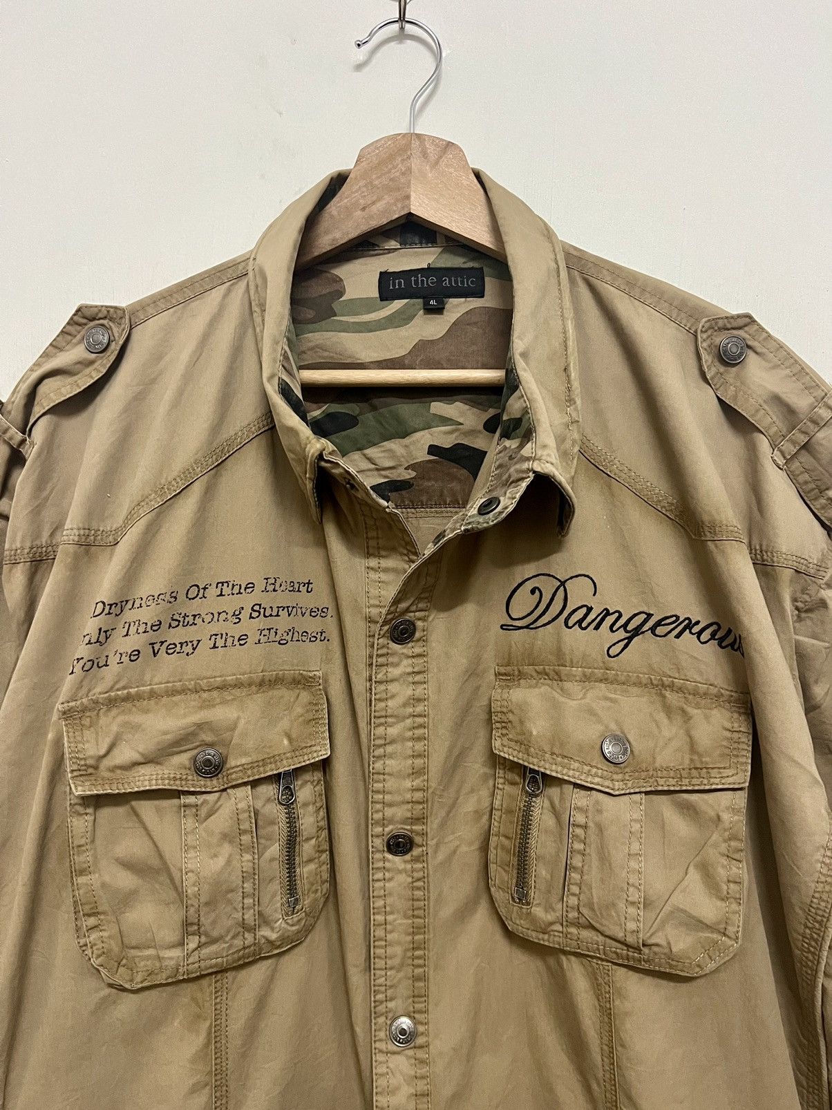 14th Addiction × In The Attic × Share Spirit Homme Y2K In The Attic Western Military Workshirt Shirt Size US XXL / EU 58 / 5 - 2 Thumbnail