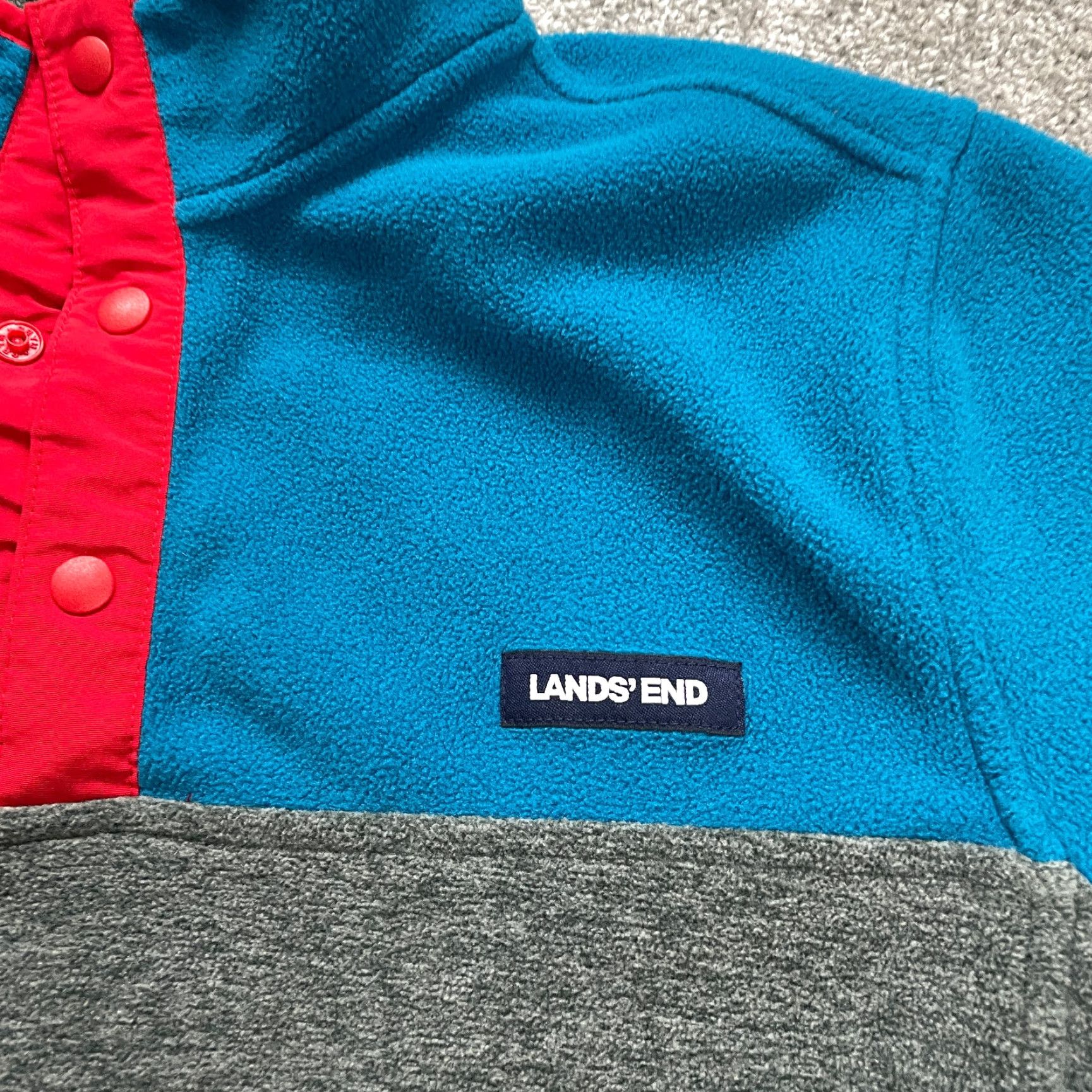 Lands' End Lands' End Fleece Jacket Womens M Outdoor Multicolor 1/4 Snap Button Up Size M / US 6-8 / IT 42-44 - 3 Thumbnail