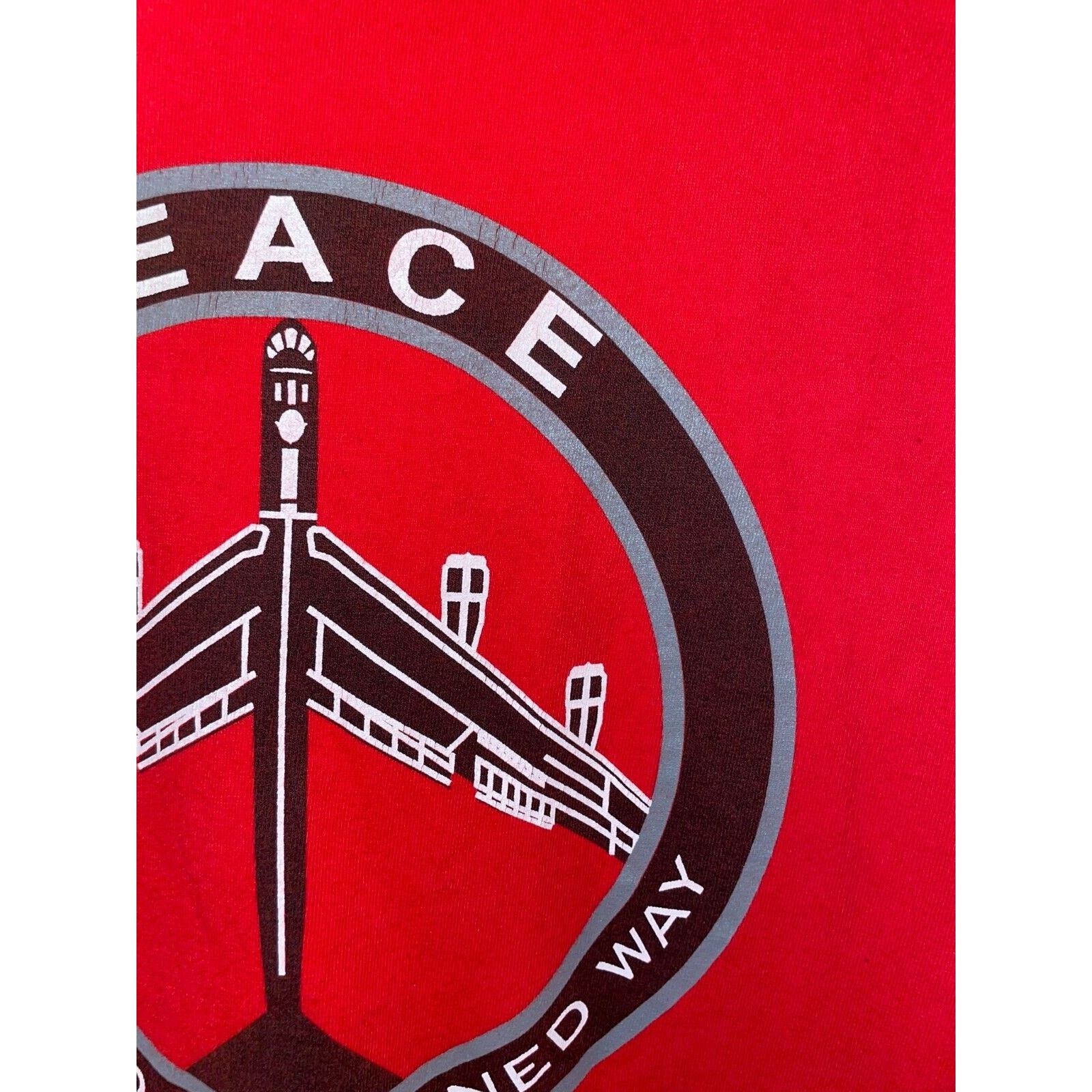 Gildan Vintage War Shirt Peace The Old Fashioned Way Tee Jet Large Size US L / EU 52-54 / 3 - 4 Thumbnail
