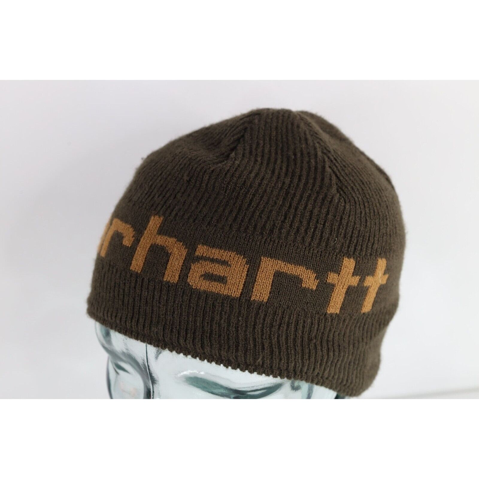 Carhartt × Vintage Vintage Y2K Carhartt Ribbed Knit Ear Flap Winter Beanie Hat Size ONE SIZE - 2 Thumbnail