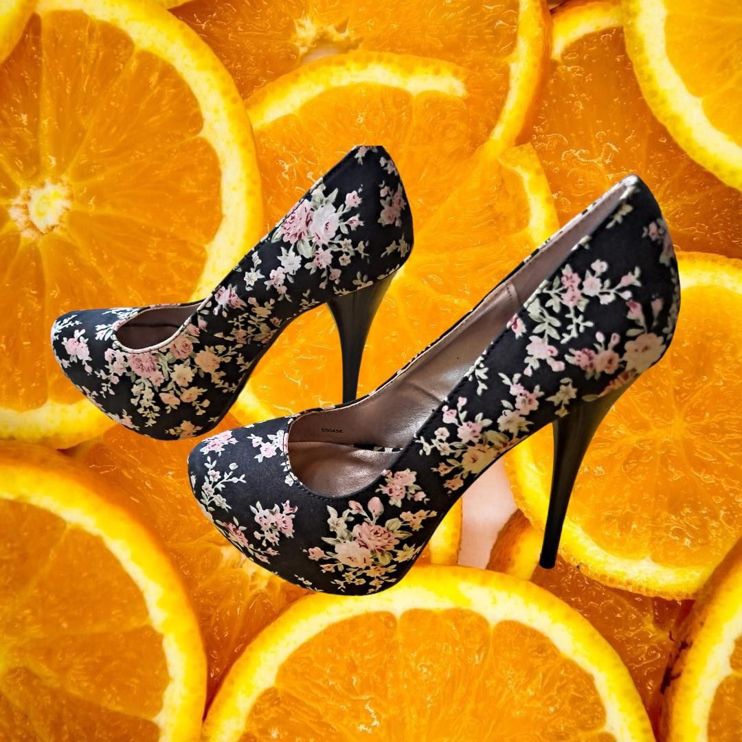 Other Charlotte Russe Black Floral High Heels Size 7 Size US 7 / IT 37 - 1 Thumbnail