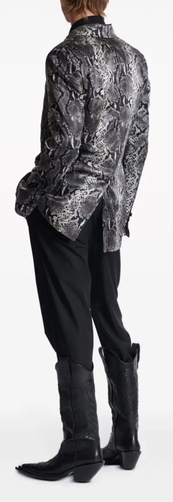 Balmain Balmain Double Breasted Silk Snake Print Blazer Jacket Sz 56 Size 54R - 9 Thumbnail