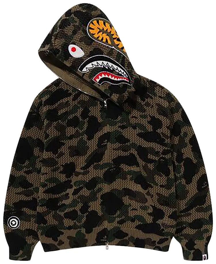 Bape Bathing Ape Crochet Knit 1st Camo BAPE Full Zip Hoodie Size US L / EU 52-54 / 3 - 1 Thumbnail
