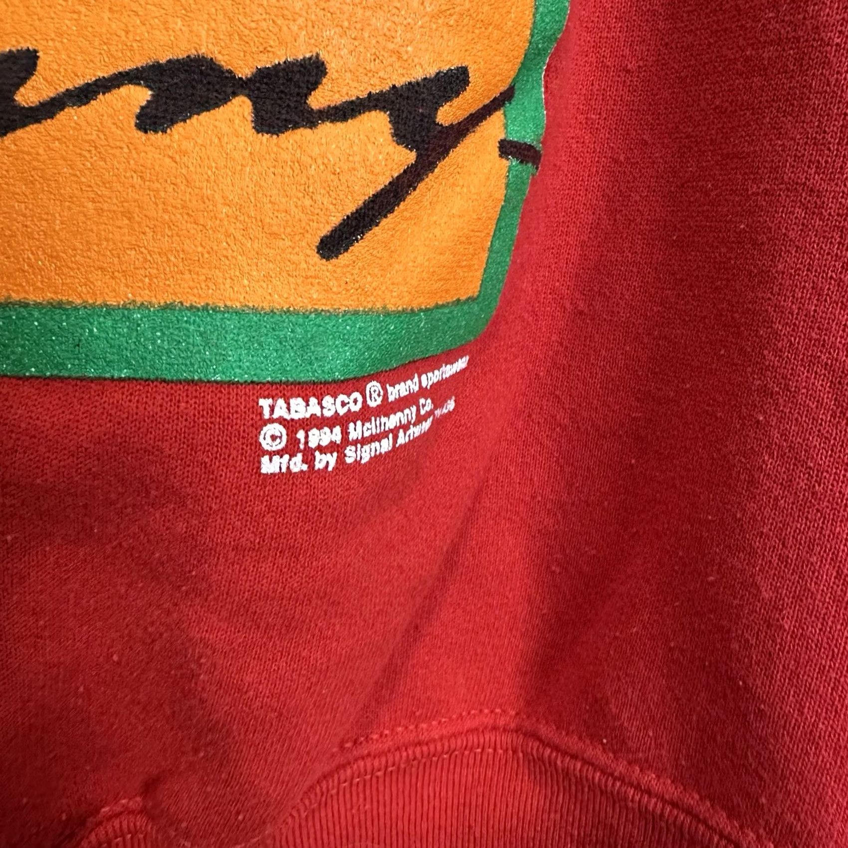 Logo 7 VINTAGE Tabasco Sweatshirt Red L Crewneck Logo 90s USA Men Size US L / EU 52-54 / 3 - 2 Thumbnail